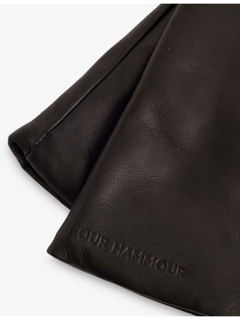 NOUR HAMMOUR Long Lined Leather Gloves outlook