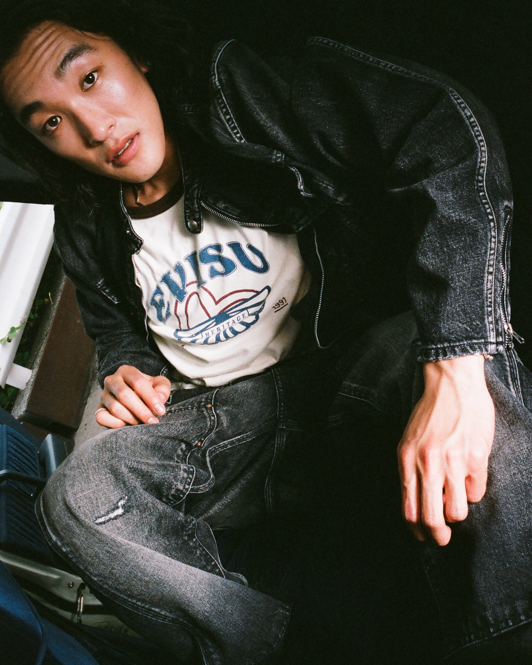 Seagull Embroidery Regular Fit Denim Rider Jacket - 5