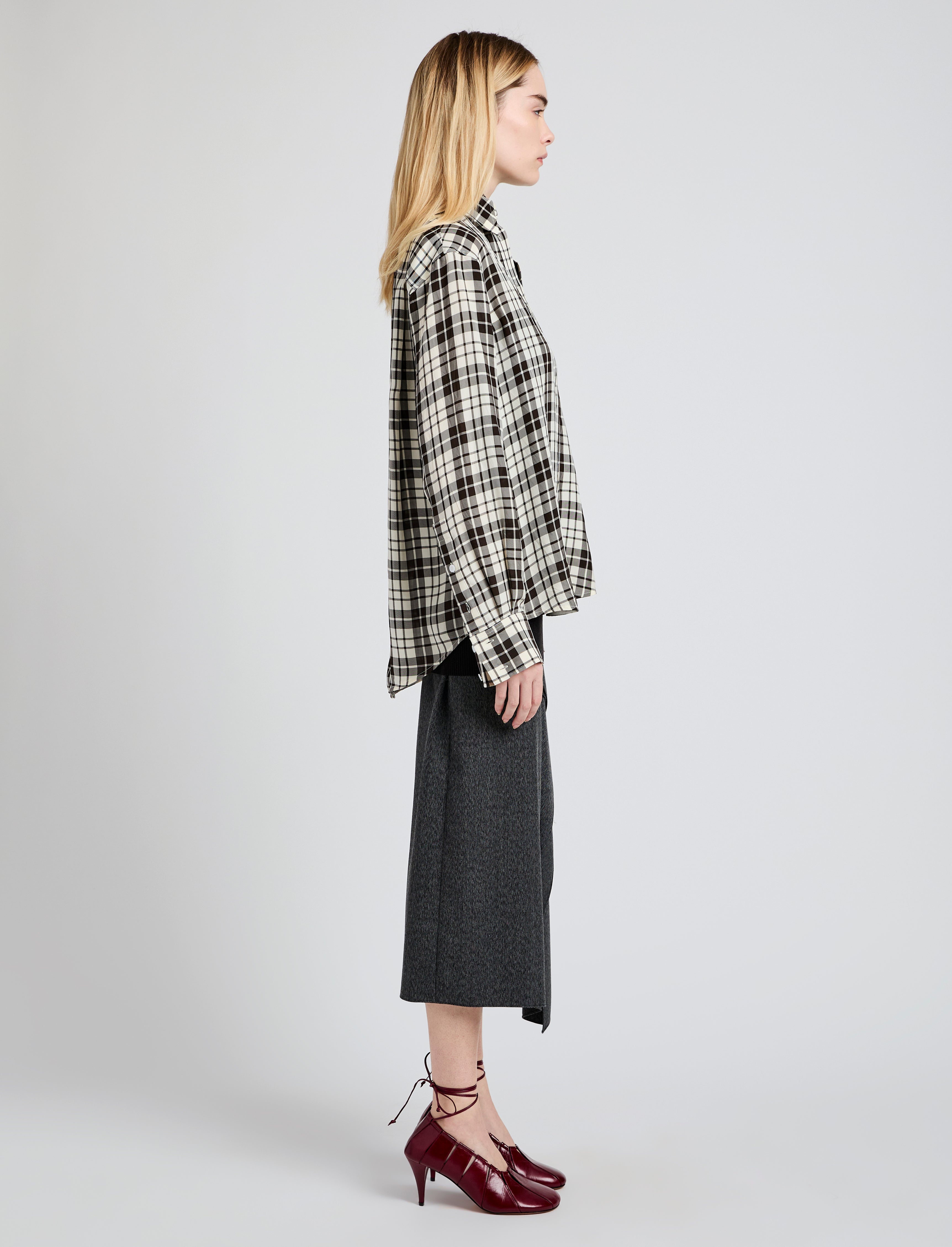 Bronwen Top in Crinkled Plaid - 4