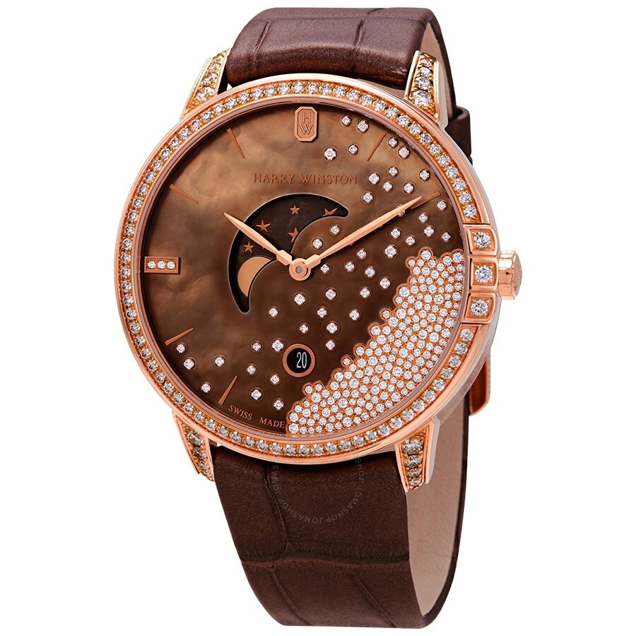Harry Winston - Harry Winston Midnight Men's 18k Rose Gold Diamond Watch MIDQMP39RR004 - 1