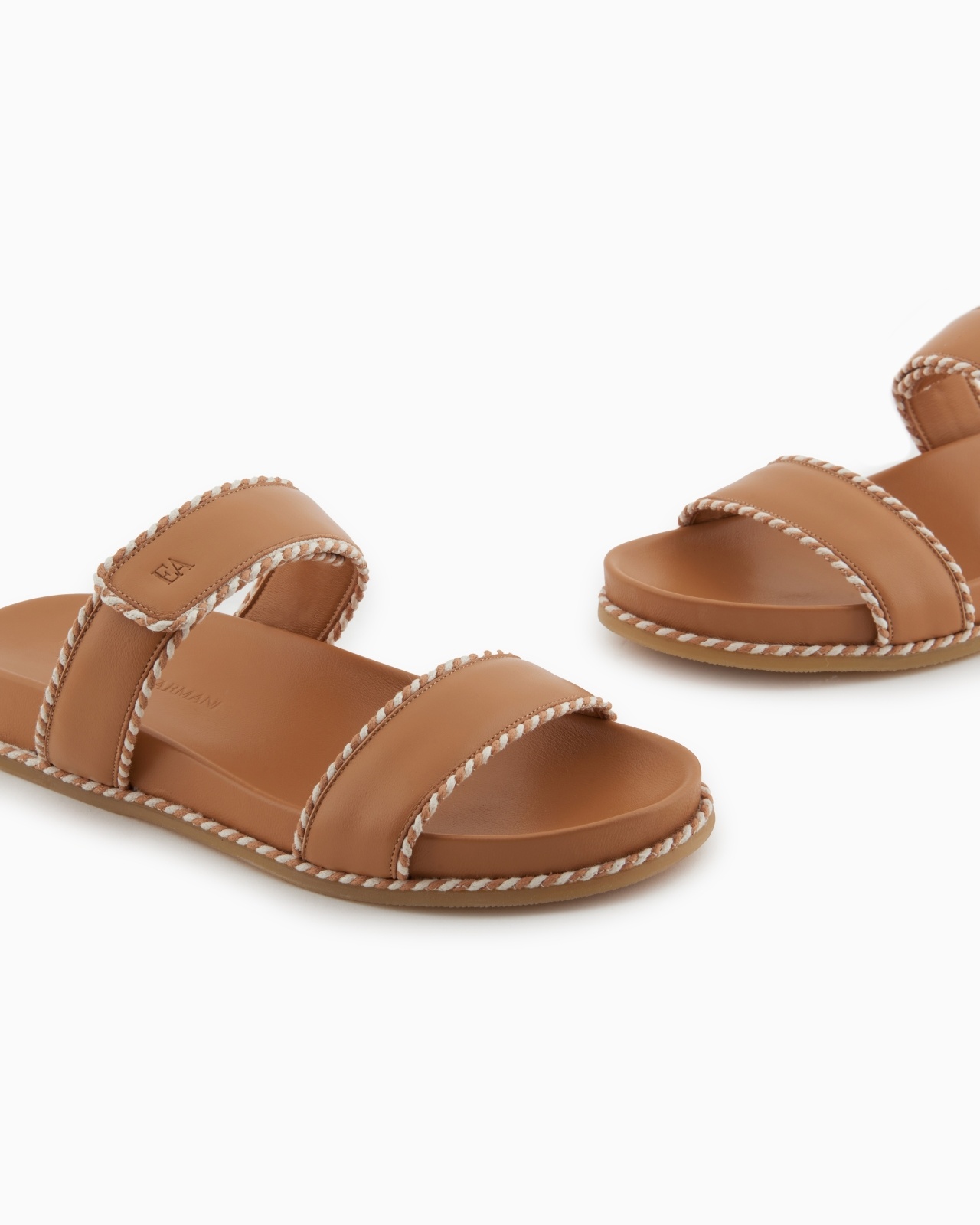 SANDALS WITH NAPPA-LEATHER STRAP AND TWO-TONE EDGES - 5