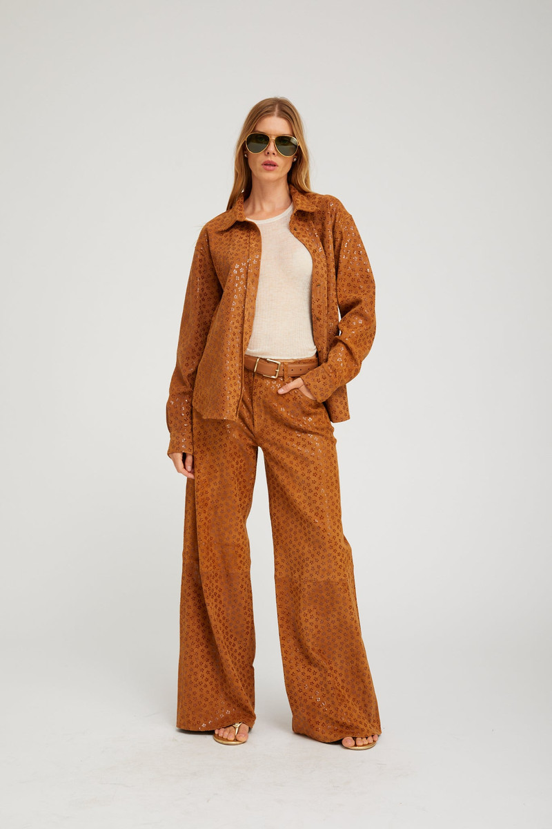 SUEDE ELISE BUTTON DOWN - 1