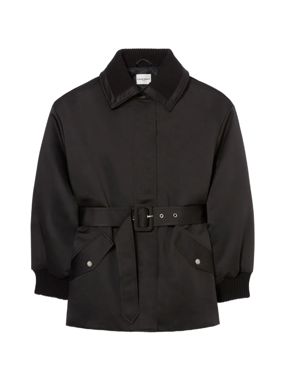 satin puffer coat - 1