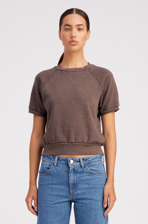 HEATHER BROWN RAGLAN SWEATSHIRT - 1