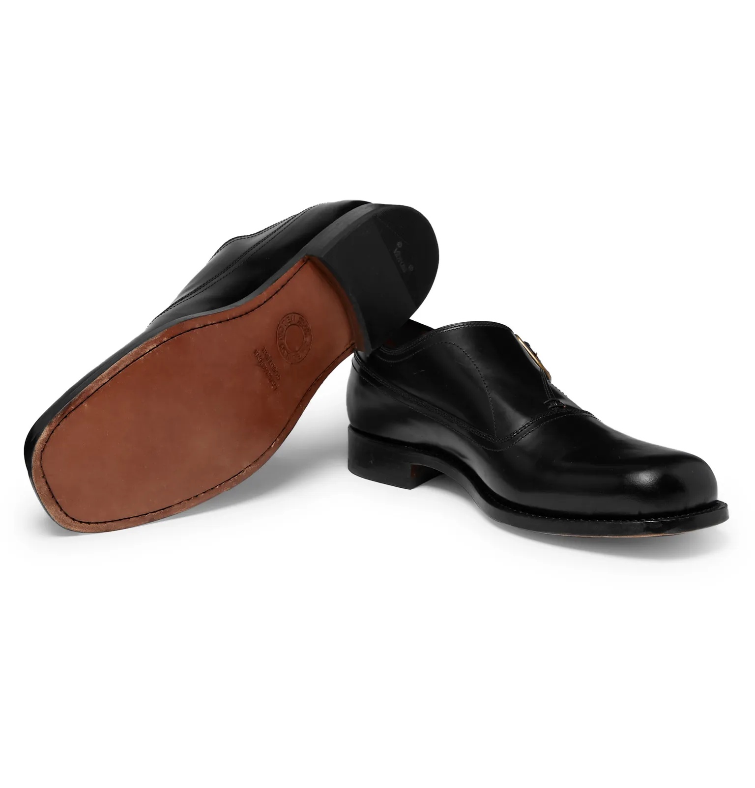 Leather Monk-Strap Derby Shoes - 3