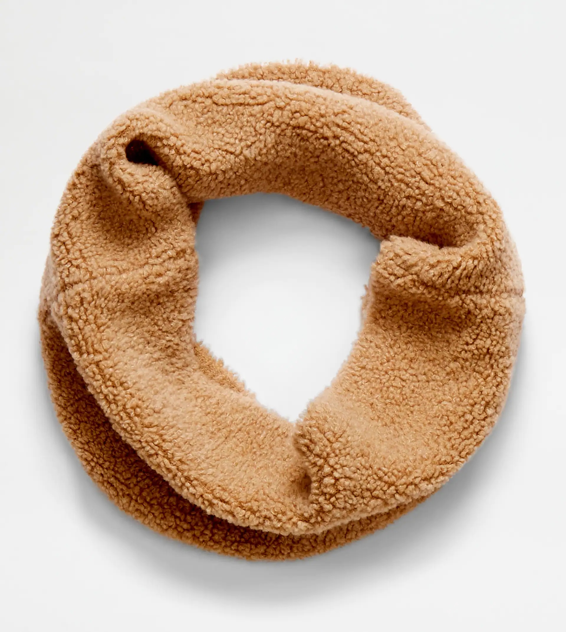 LOOP SCARF IN BOUCLÉ KNIT - BEIGE - 1