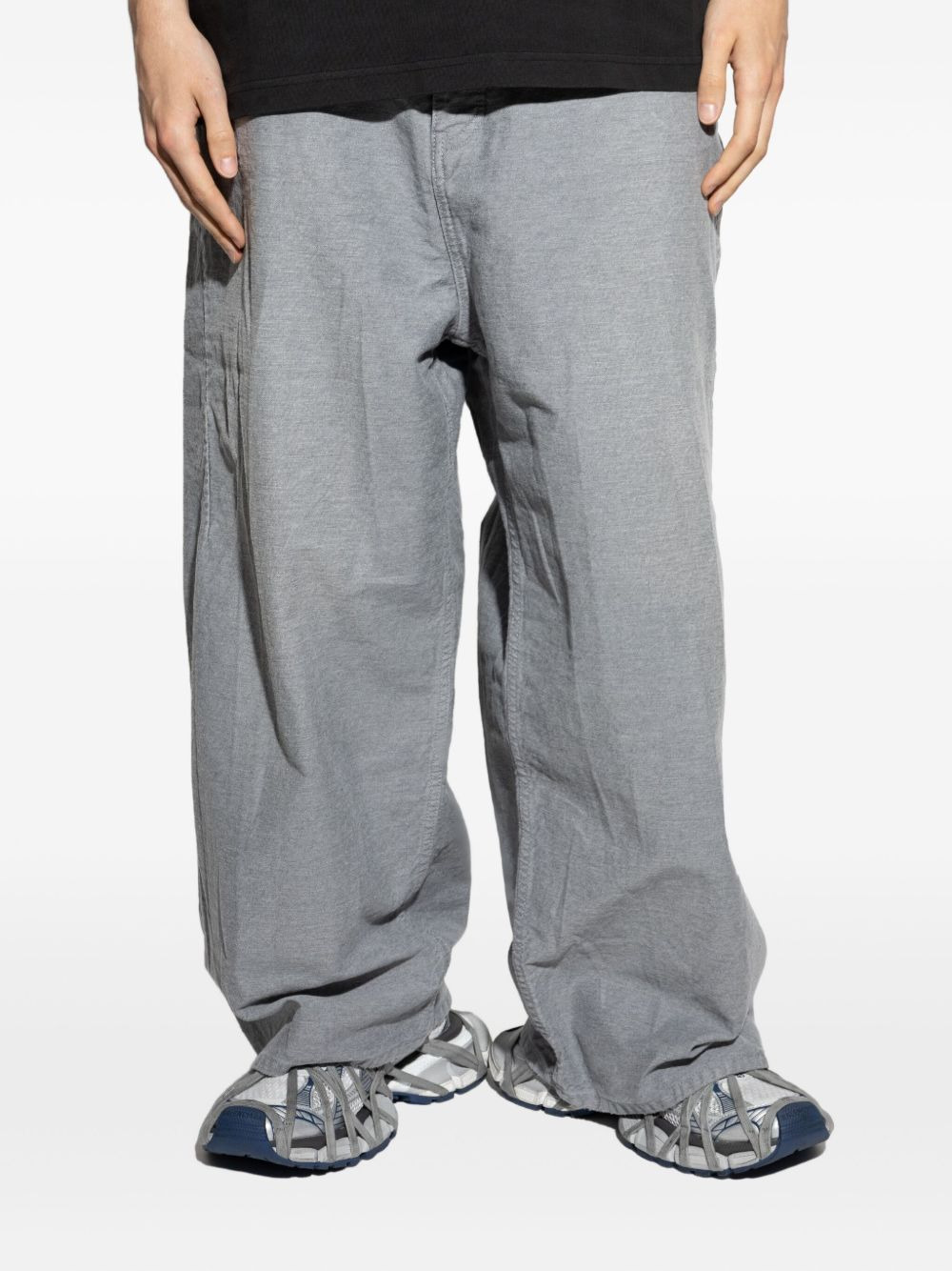 Trompe L'oeil logo-embroidered trousers - 3