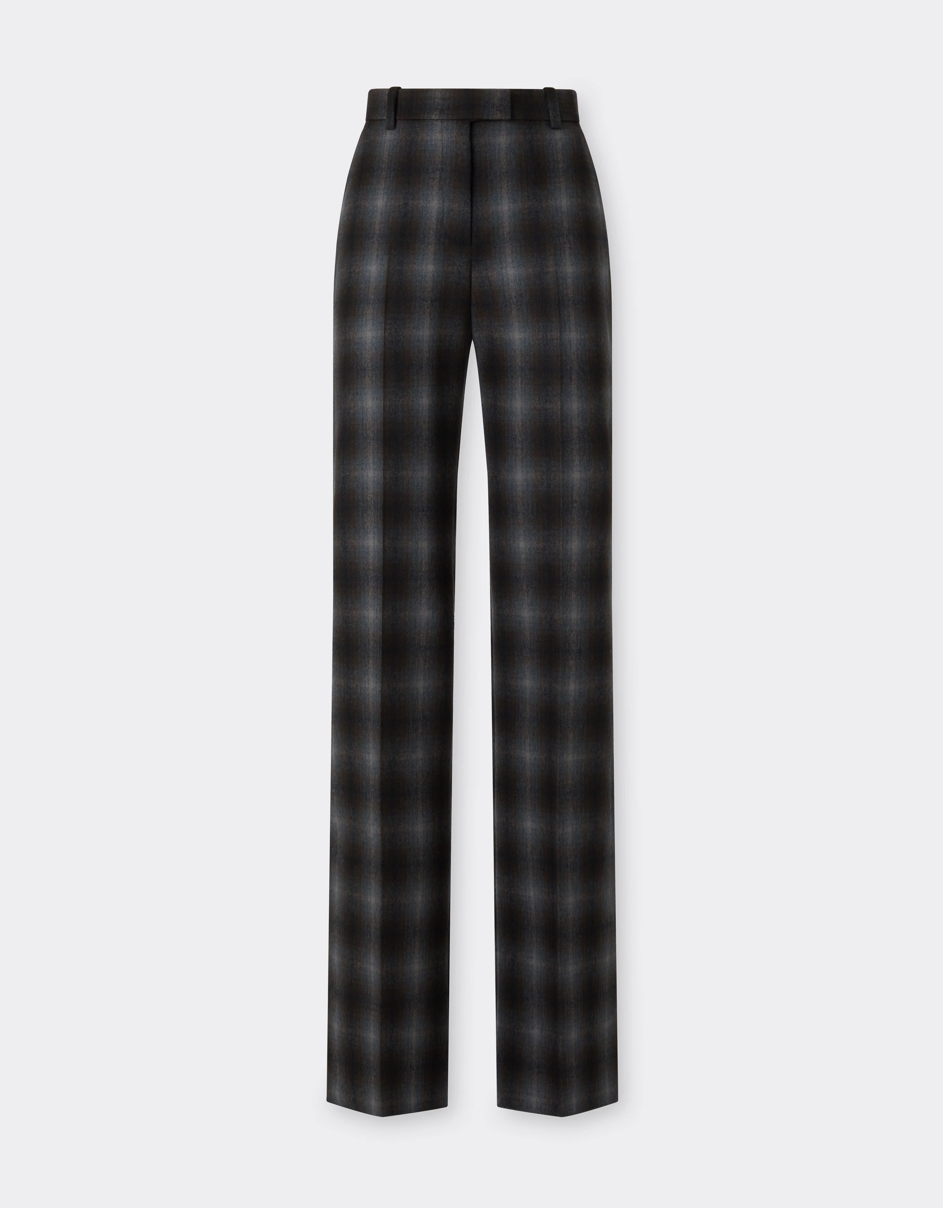 Tartan Wool Flannel Trousers - 1