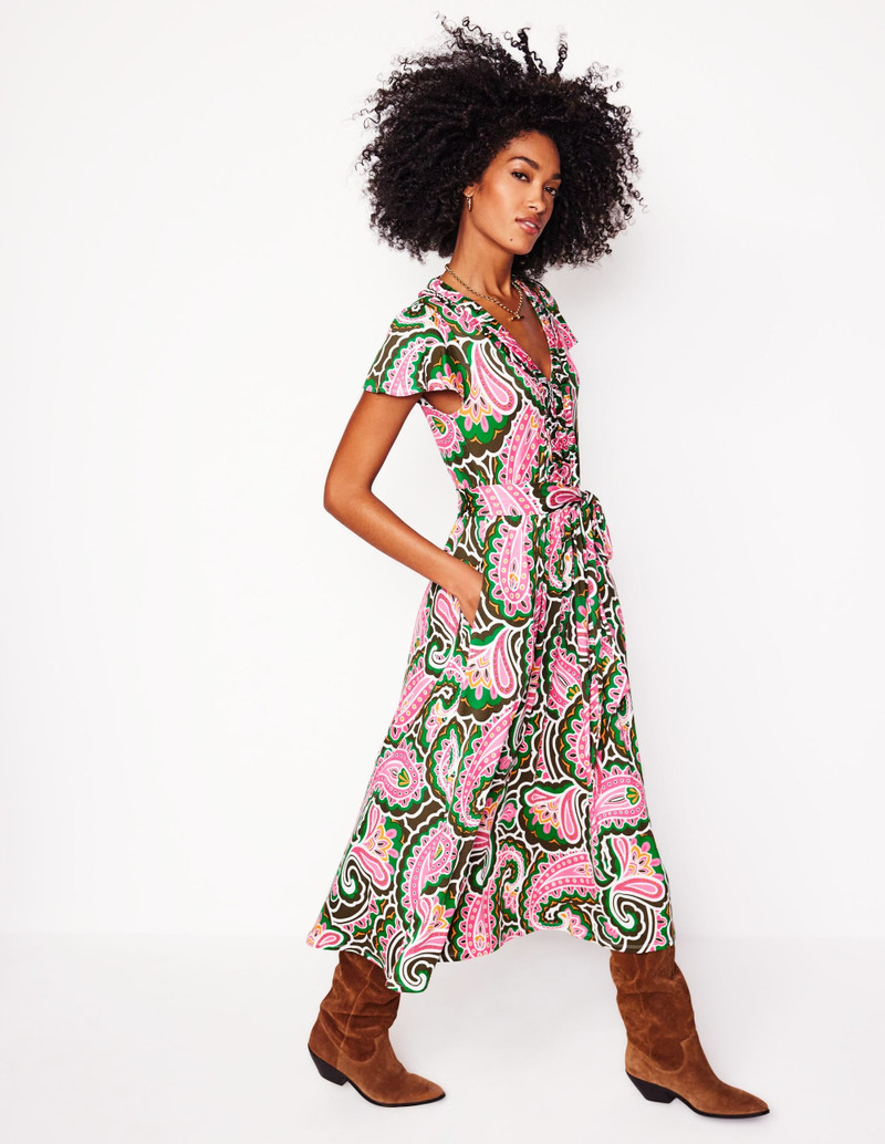 Nicola Jersey Tea Dress-Multi, Scallop Paisley 6