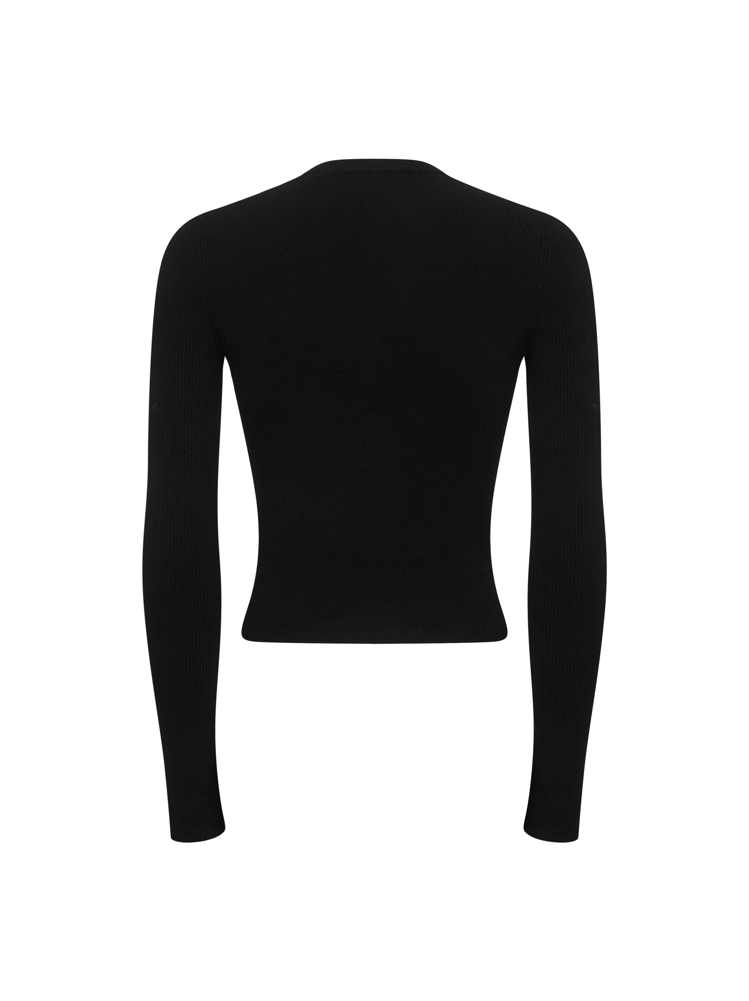 Black ribbed stretch jersey M-Valari top - 2