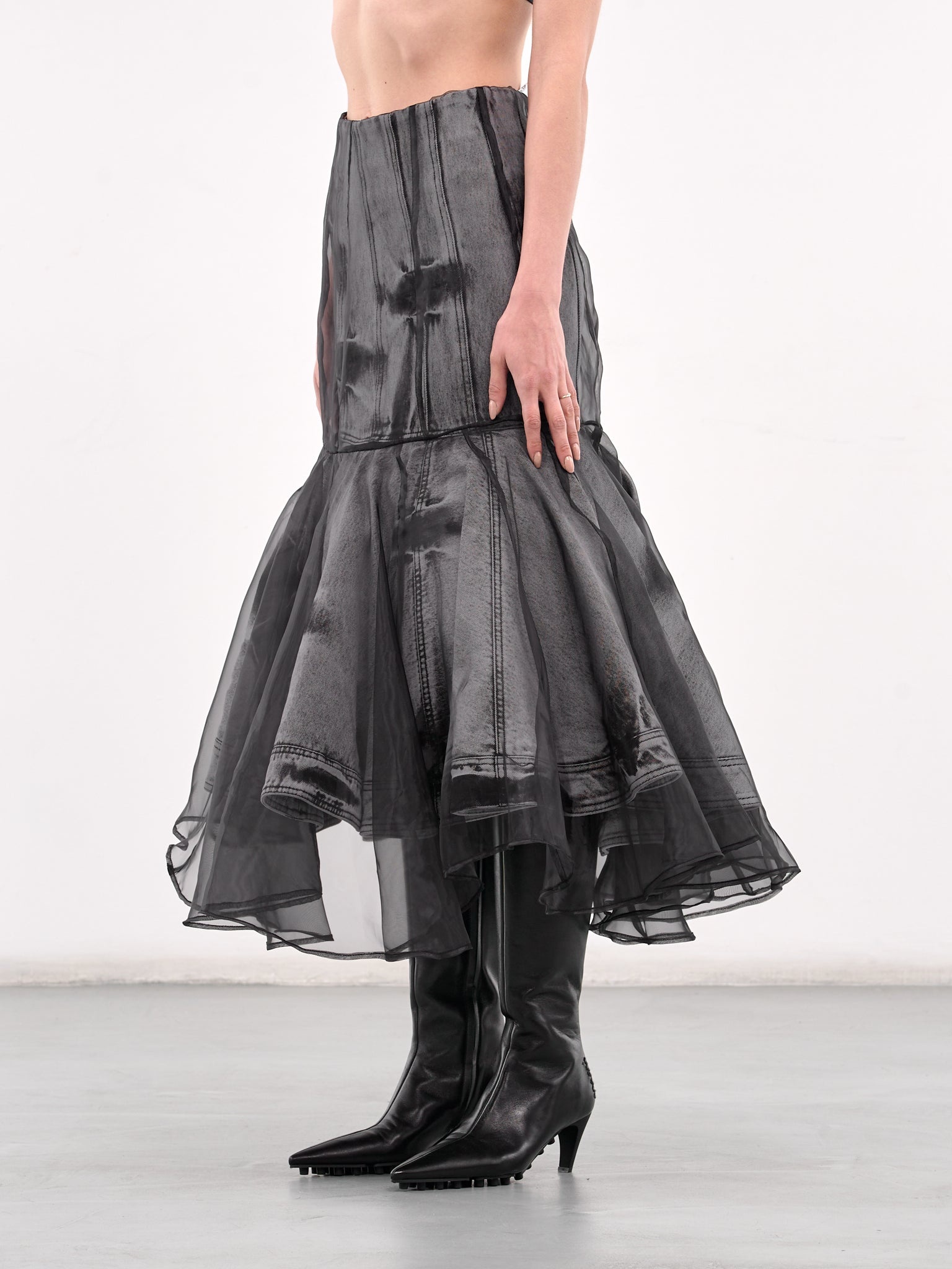 Layered Mermaid Midi Skirt - 2