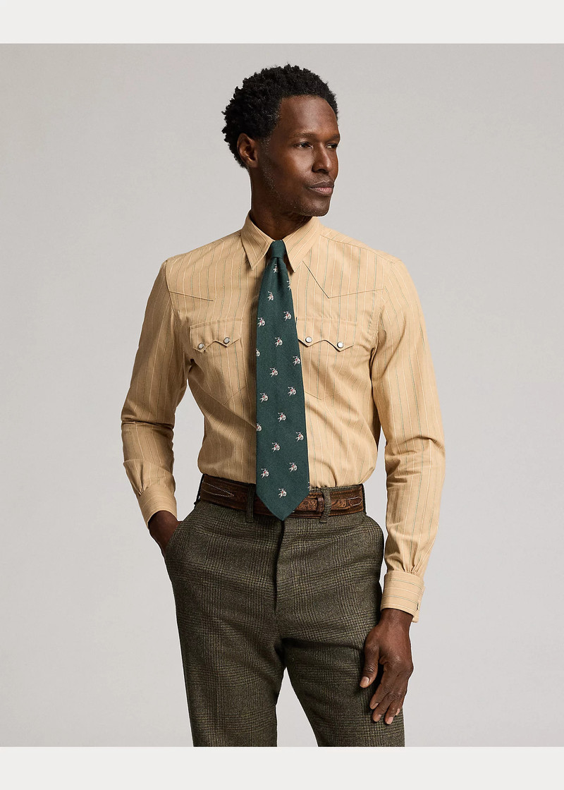 RRL by Ralph Lauren Slim Fit French Cuff Western Shirt outlook