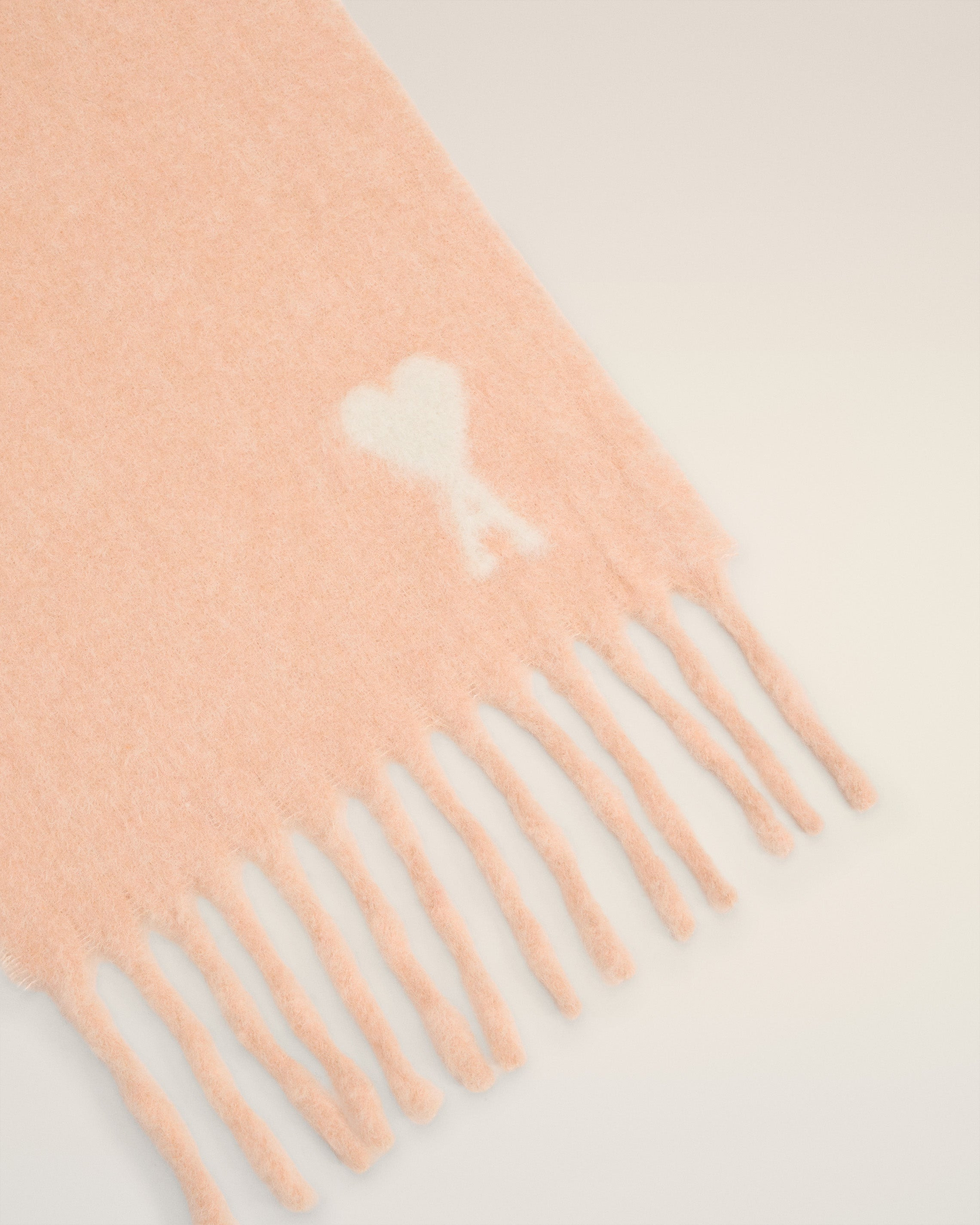 PINK ALPACA OFF WHITE AMI DE COEUR SCARF - 3