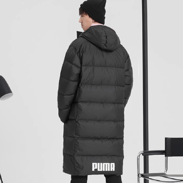 PUMA Long Oversized Down Coat 'Black White' 587721-01 - 6