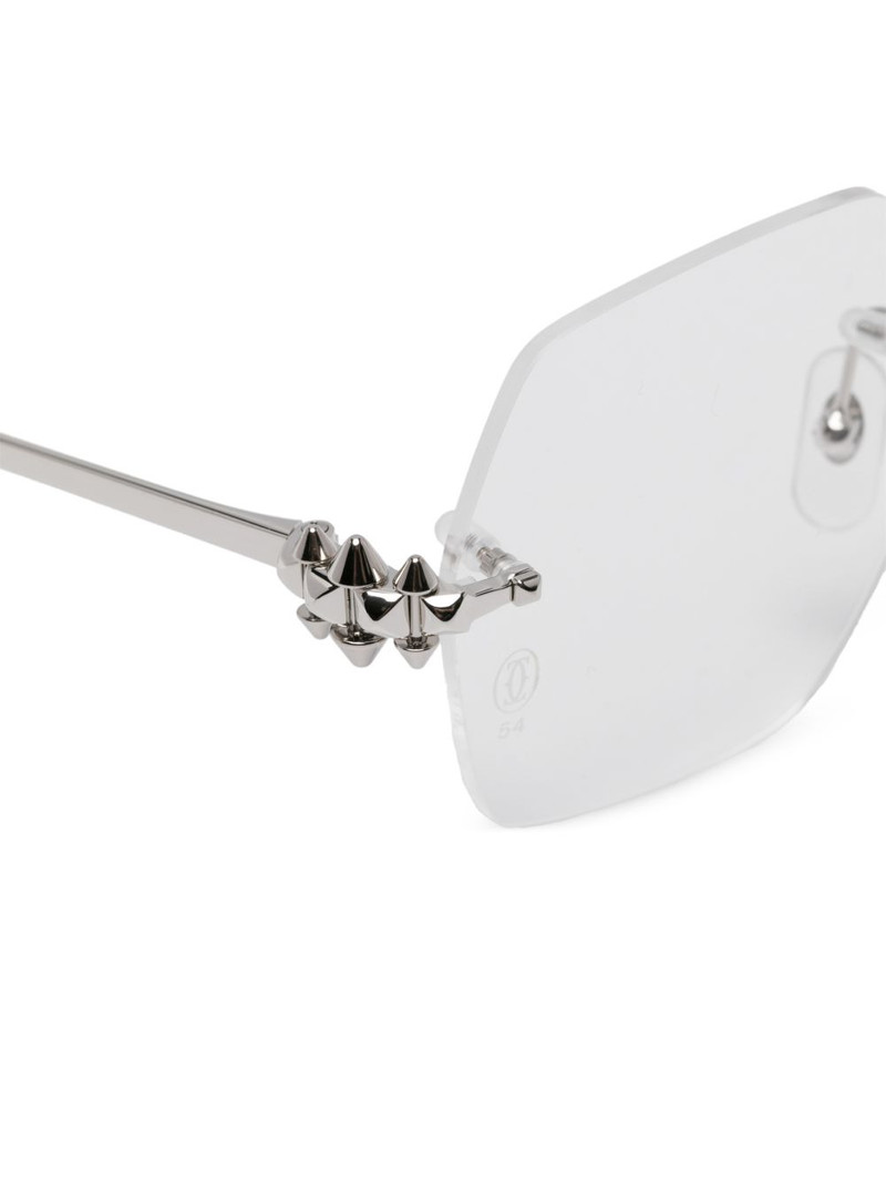 rimless geometric-frame glasses 3