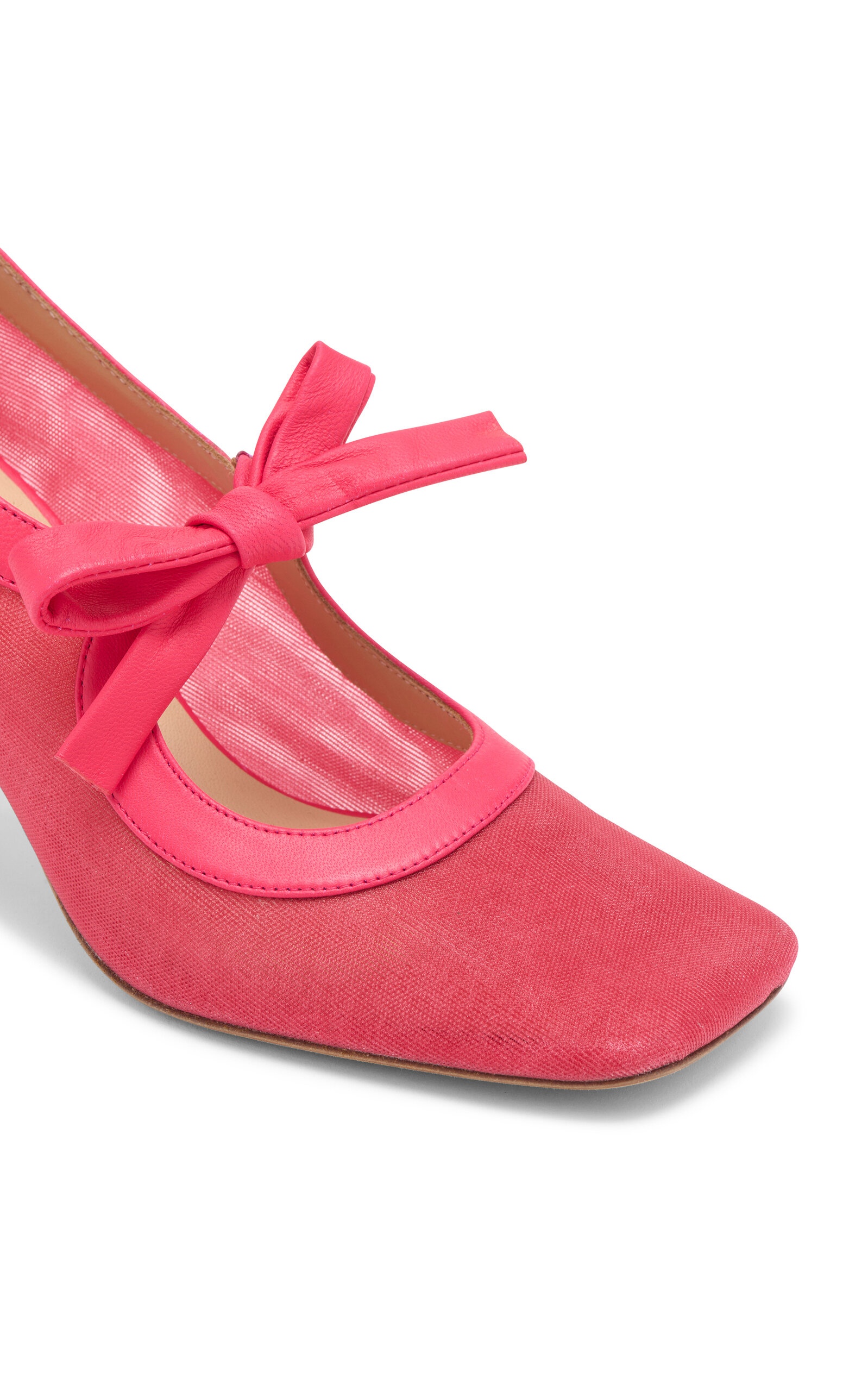 Cecily Bow-Detailed Fabric Pumps pink - 5