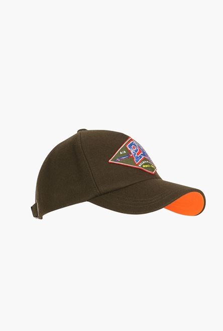 Khaki wool cap with Balmain badge - 4