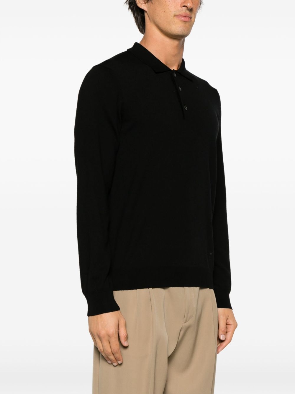 virgin wool polo sweater - 3