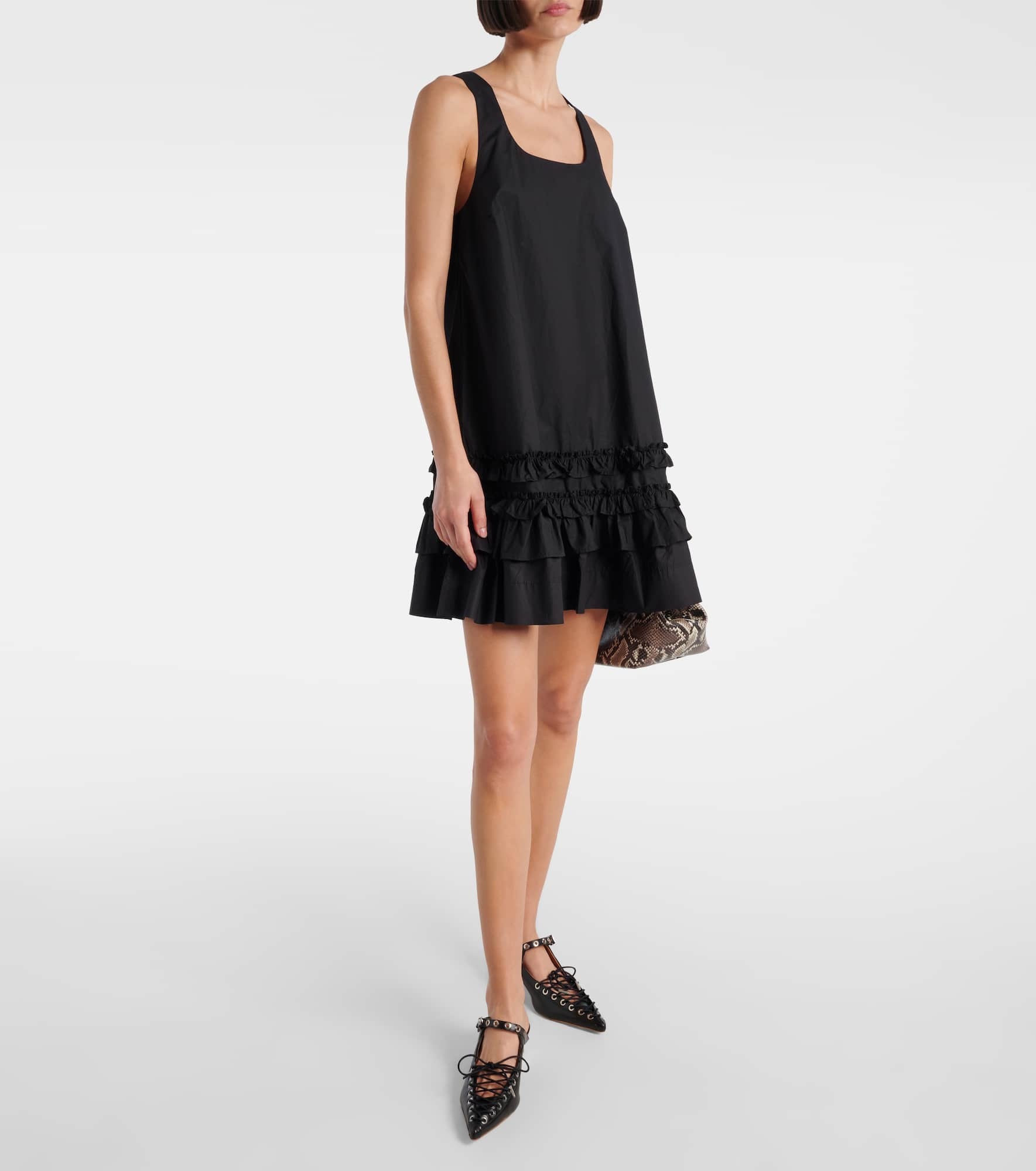 Ruffled cotton poplin minidress - 2