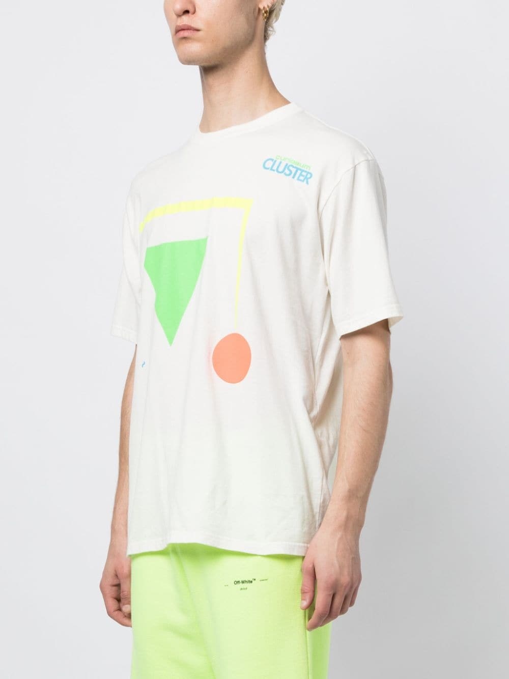 Cluster geometric-print cotton T-shirt - 3