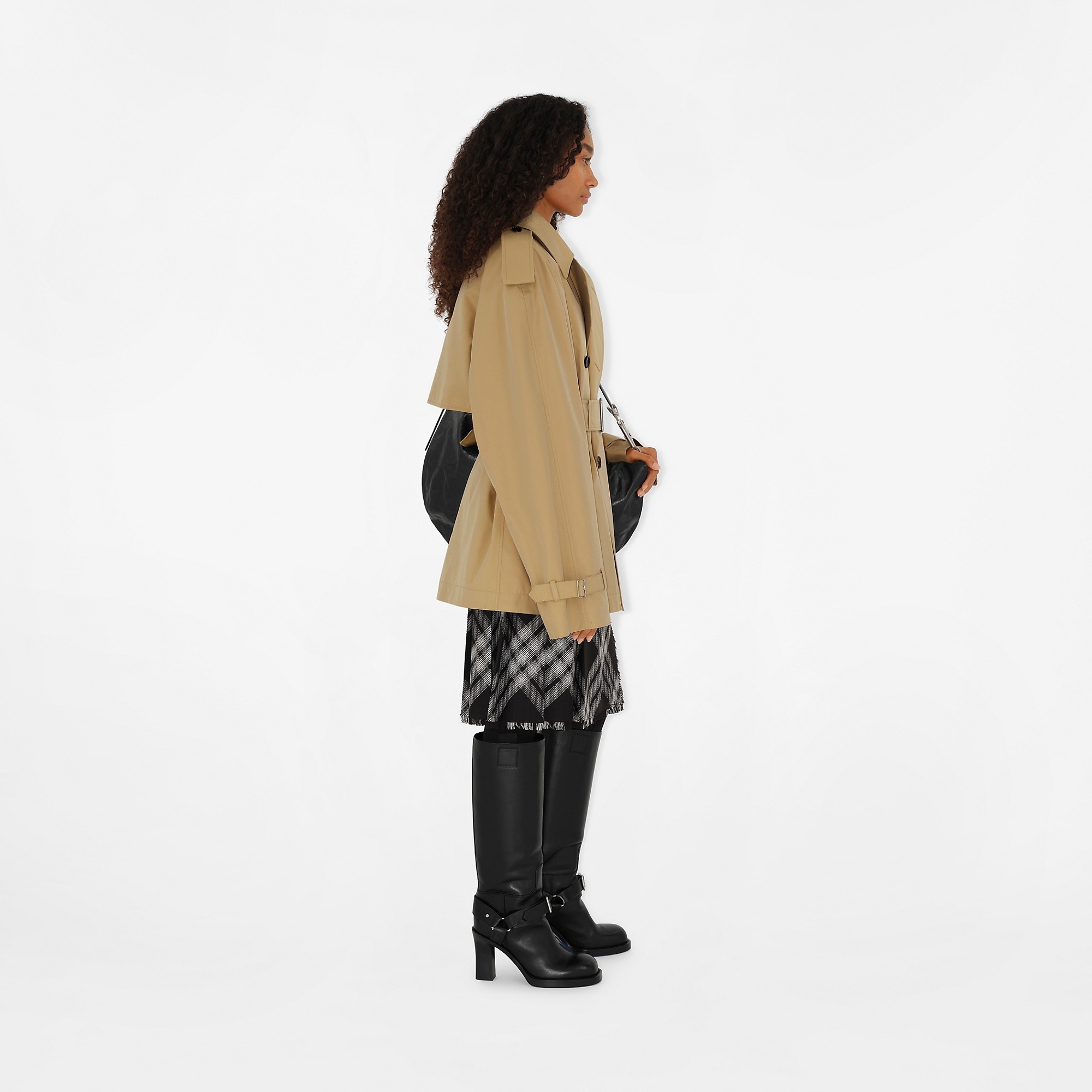 Short Gabardine Trench Coat - 3