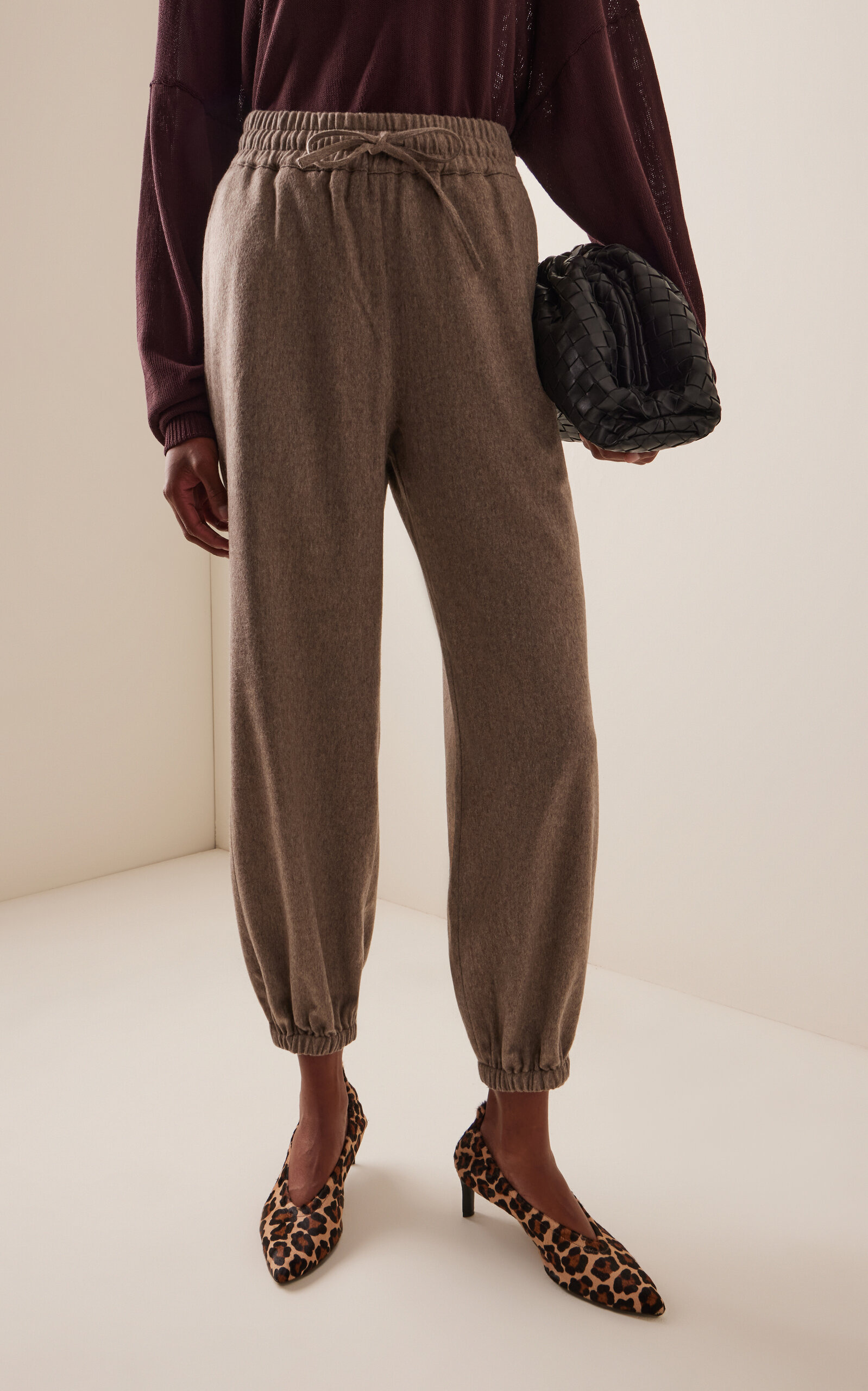 Flannel Wool-Cashmere Joggers taupe - 3