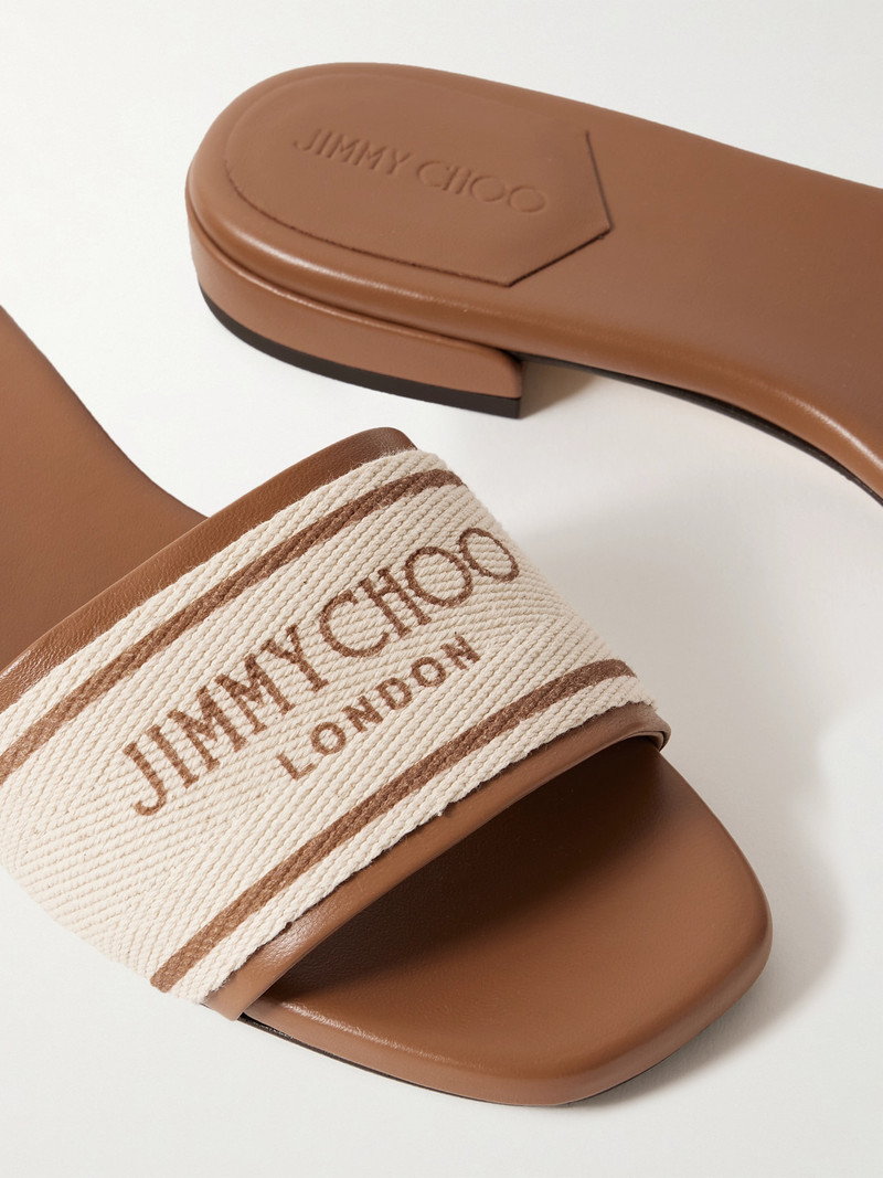 Joa Canvas And Leather Slides 4