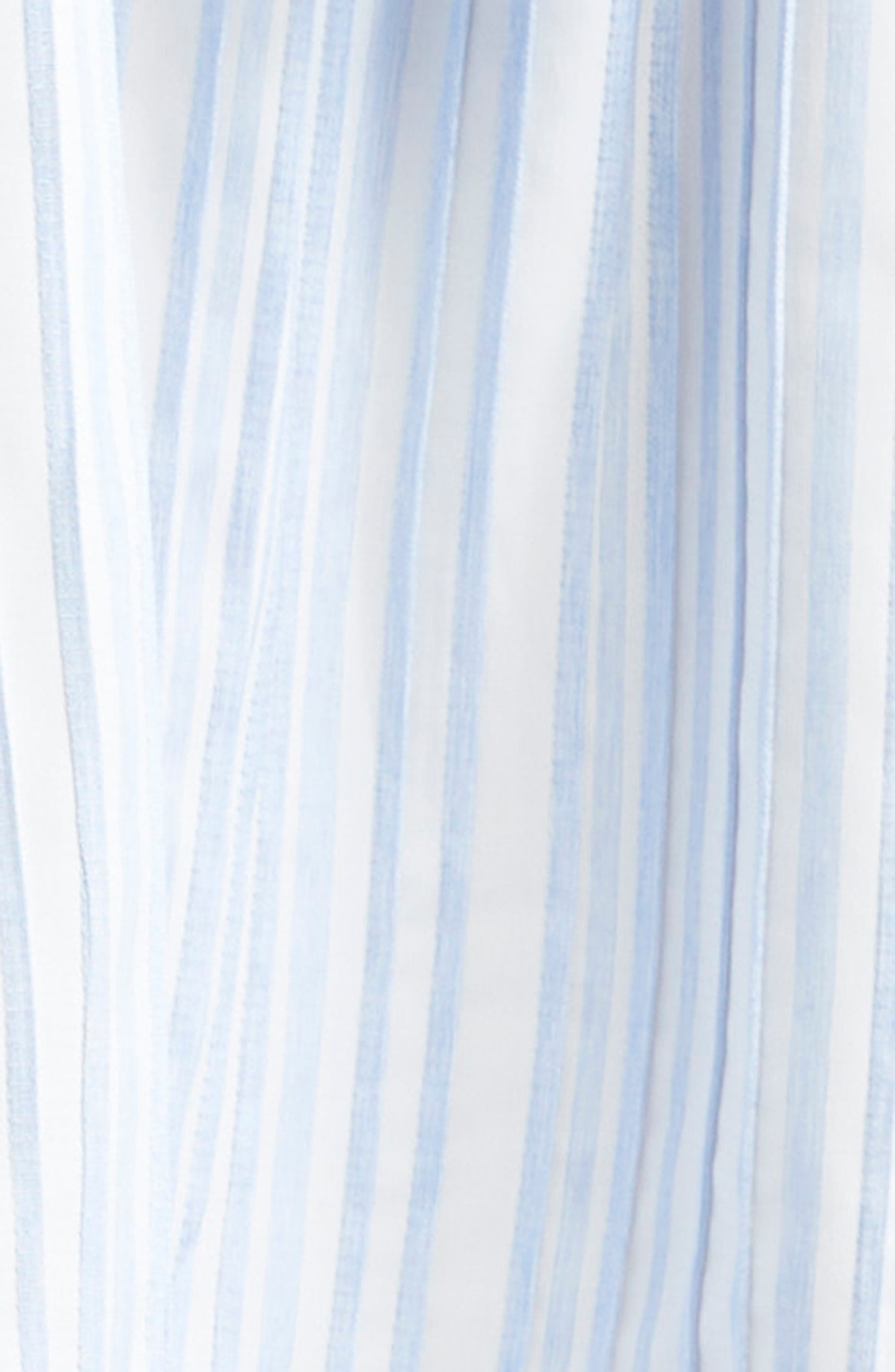 Derek Lam 10 Crosby Clynton Variegated Stripe Short Sleeve Shirtdress in Celestine/White at Nordstro - 6