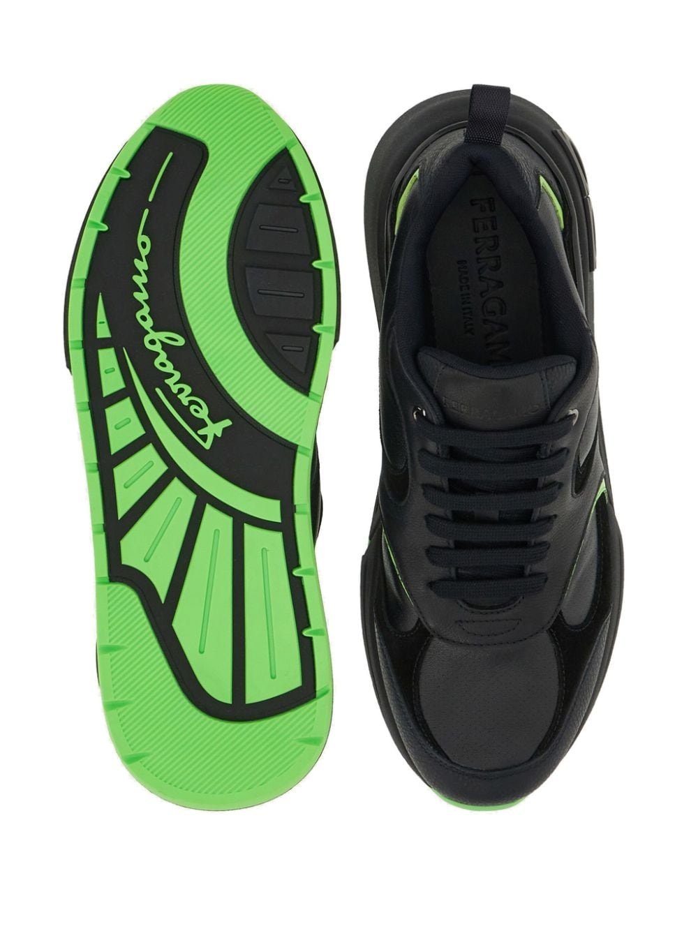 logo-embossed leather sneakers - 5