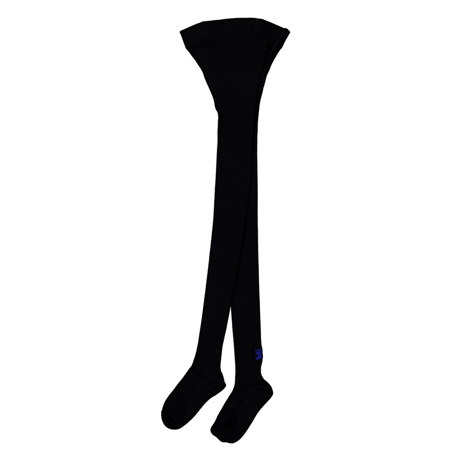 Burberry Black Ribbed Wool Blend Tights - 4