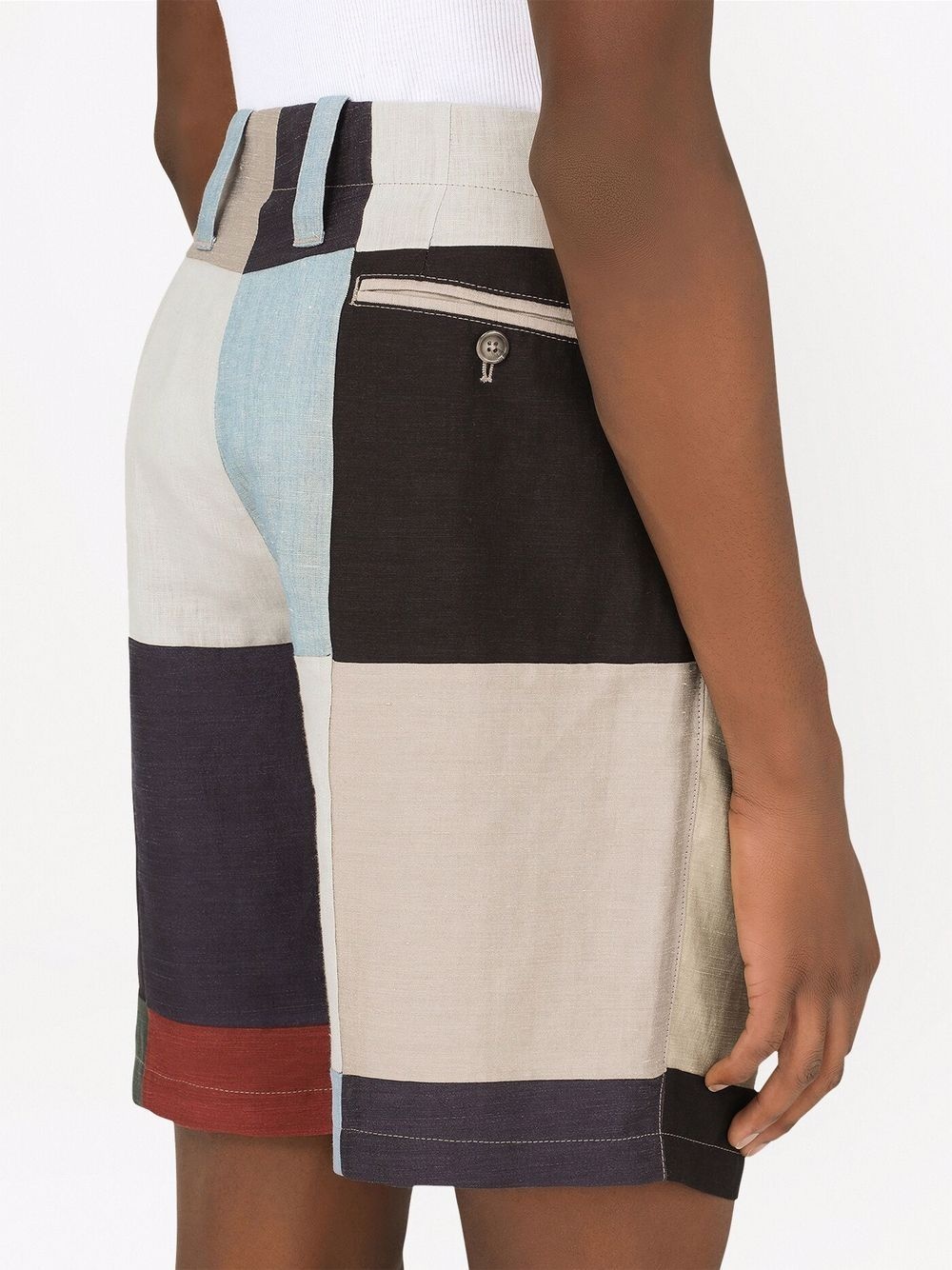 colour-block tailored shorts - 4