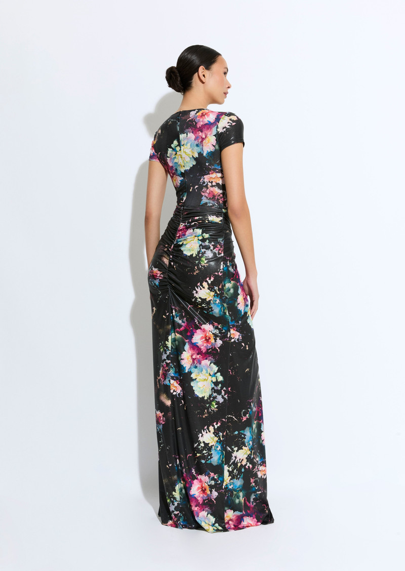 Floral Jersey  Wrap Maxi Skirt 3