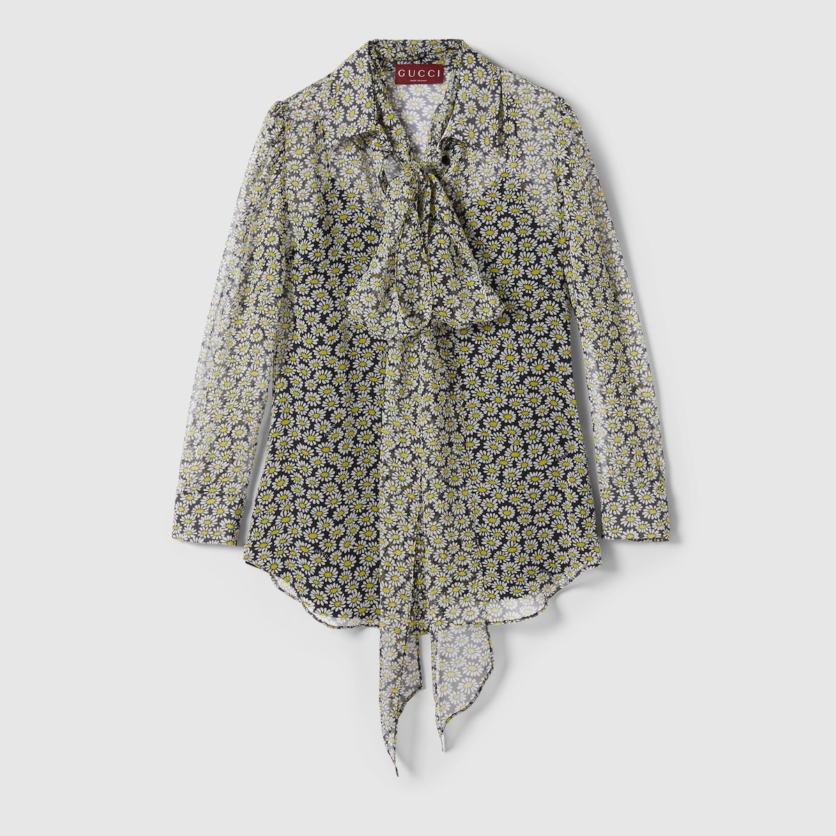 Printed silk chiffon shirt - 1