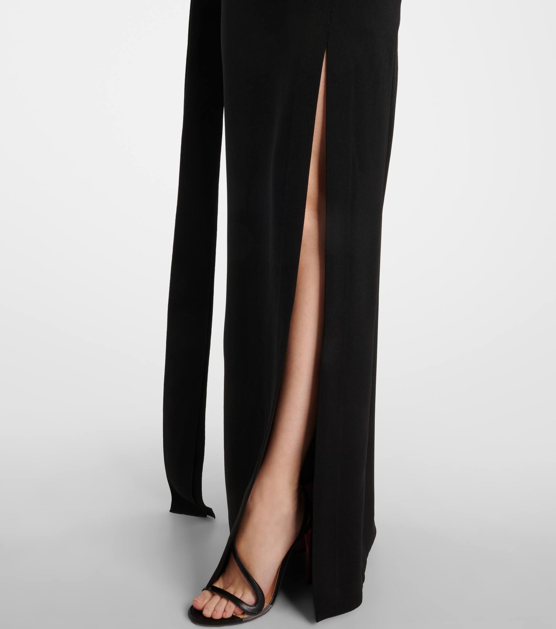 Irina scarf-detail crêpe gown - 5