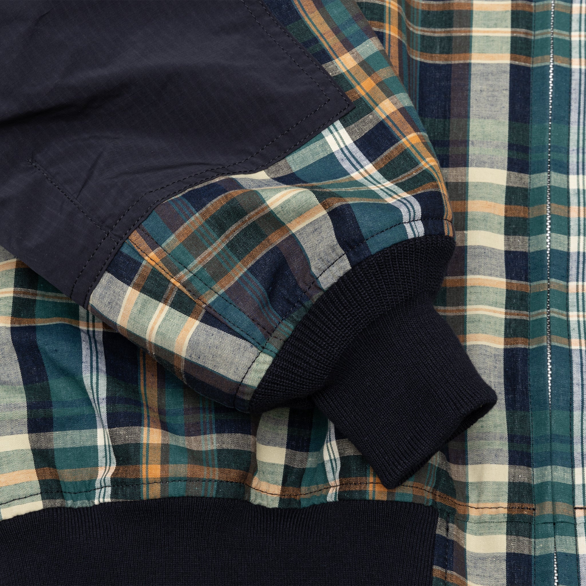 COTTON LINEN CHECK TRIPLE LAYER JACKET - 5