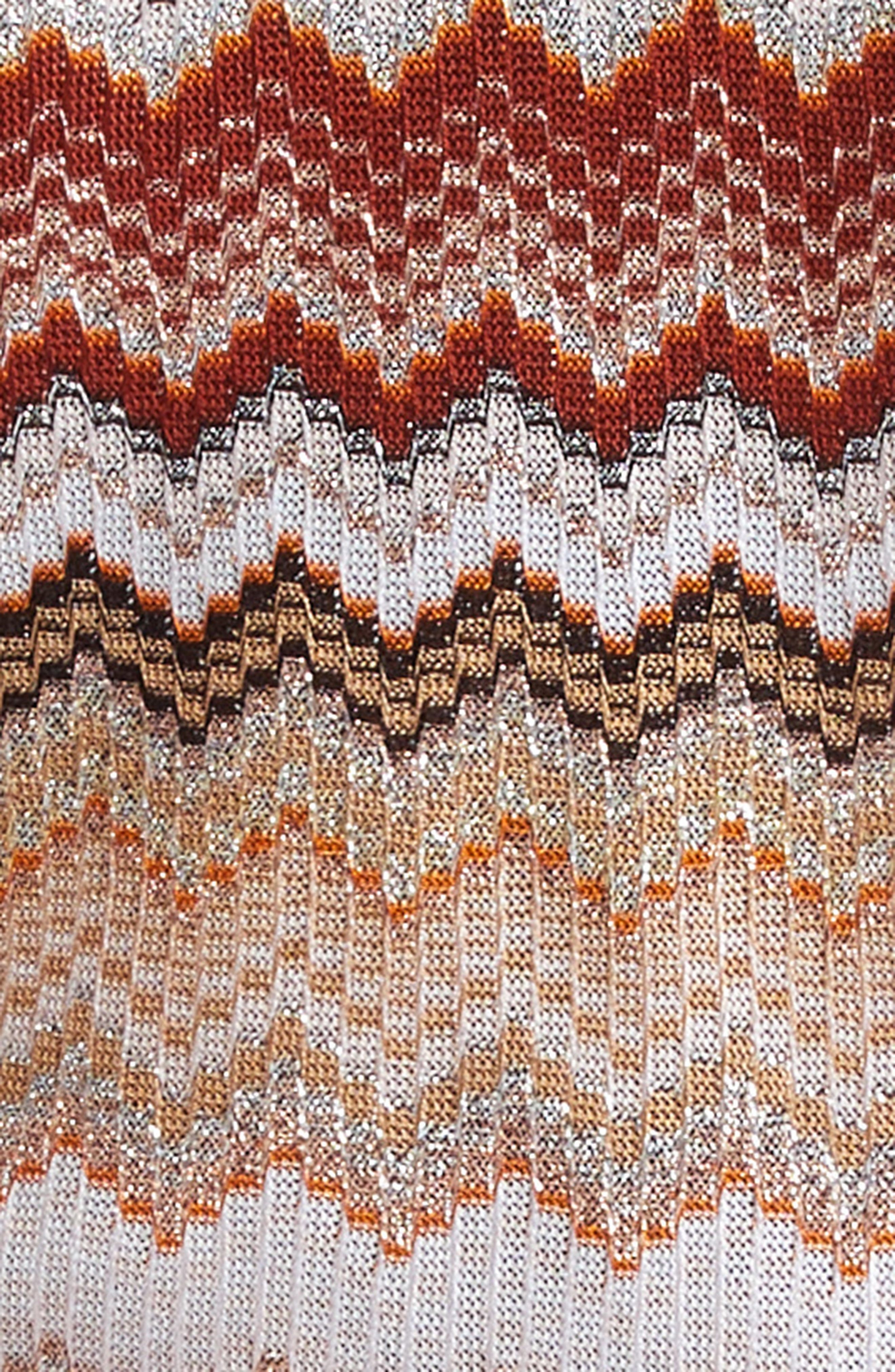 Missoni Metallic Zigzag Button-Up Shirt in Brown Multi at Nordstrom - 7
