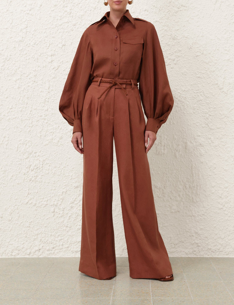 Zimmermann ILLUMINATE LINEN WIDE LEG PANT outlook