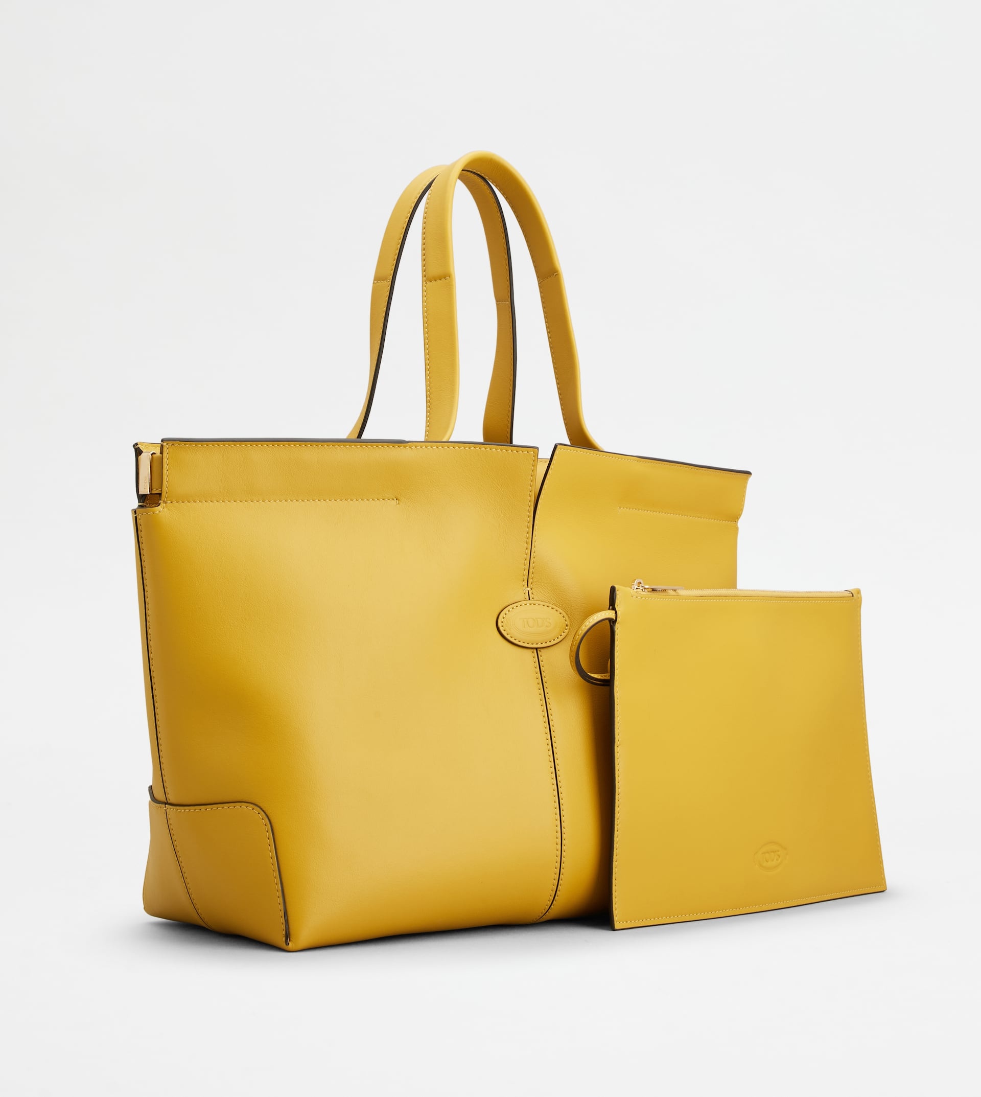 TOD'S DI BAG FOLIO IN LEATHER MEDIUM-SMALL - YELLOW - 3