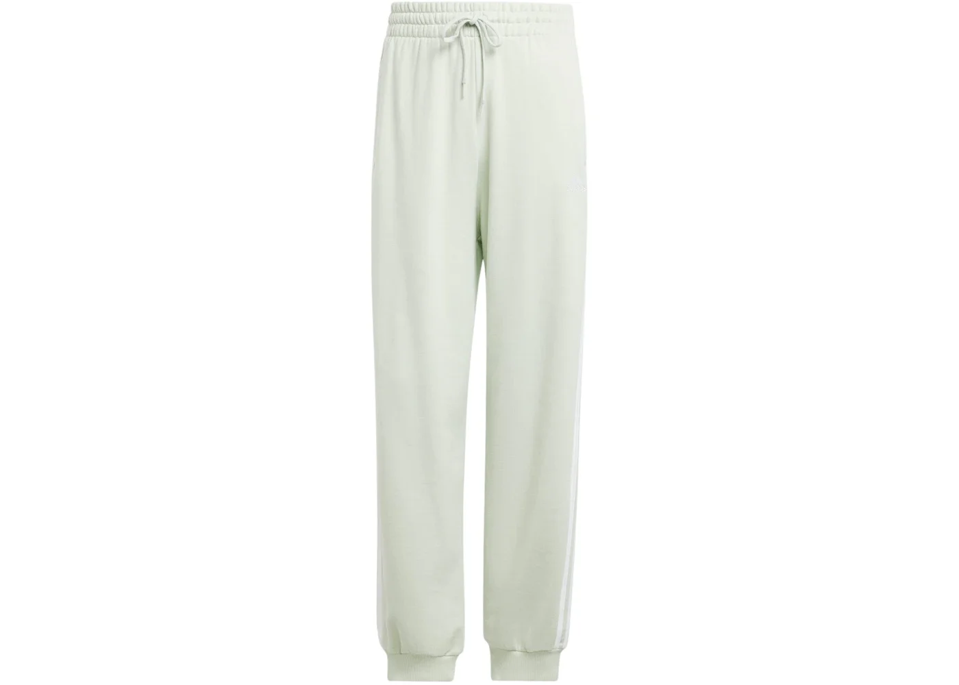 adidas Women's Essentials 3-Stripes French Terry Loose-Fit Pant Linen Green - 1