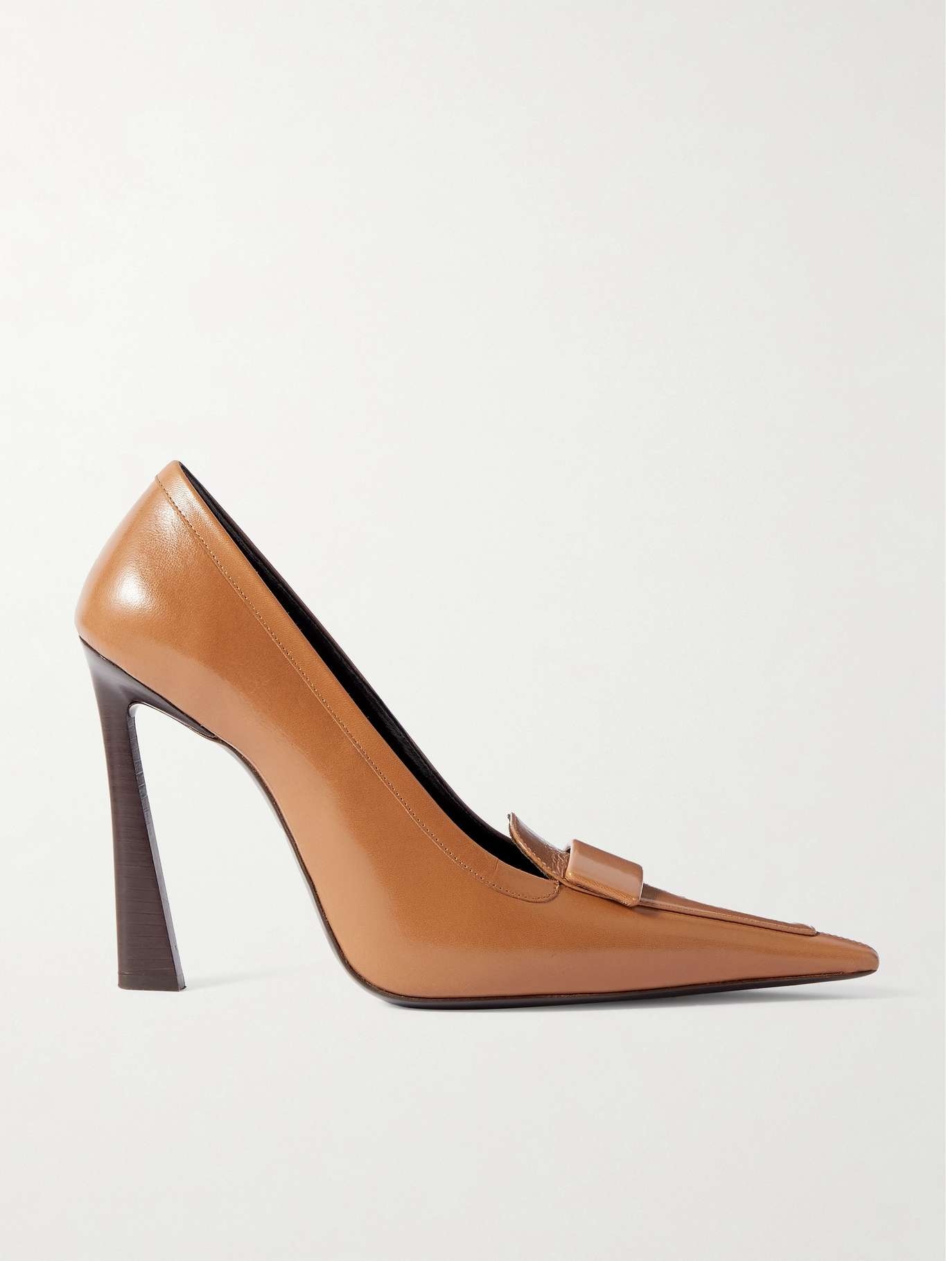 Glossed-leather point-toe pumps - 1