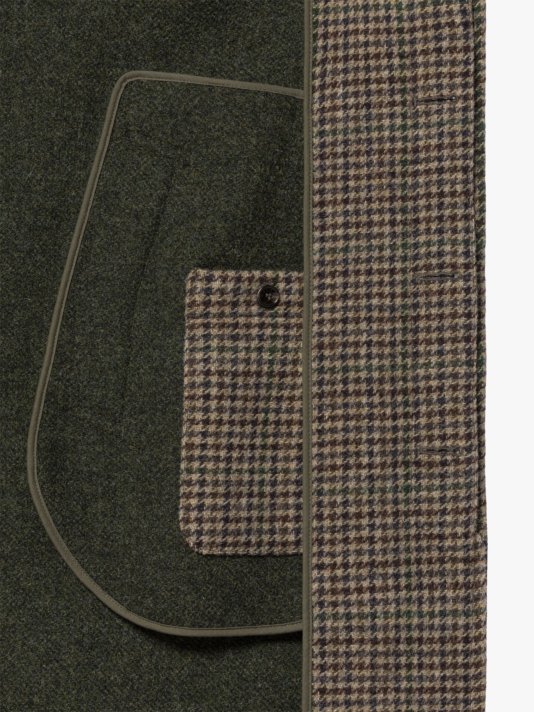 BOSTON GREEN CHECK WOOL OVERCOAT - 6