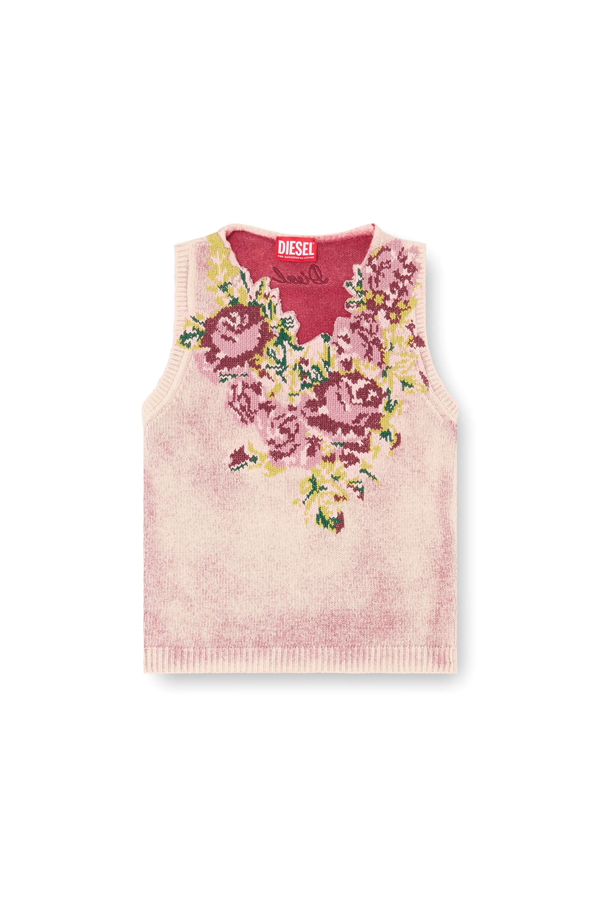 KNIT VEST IN FLORAL WOOL-BLEND KNIT - 1