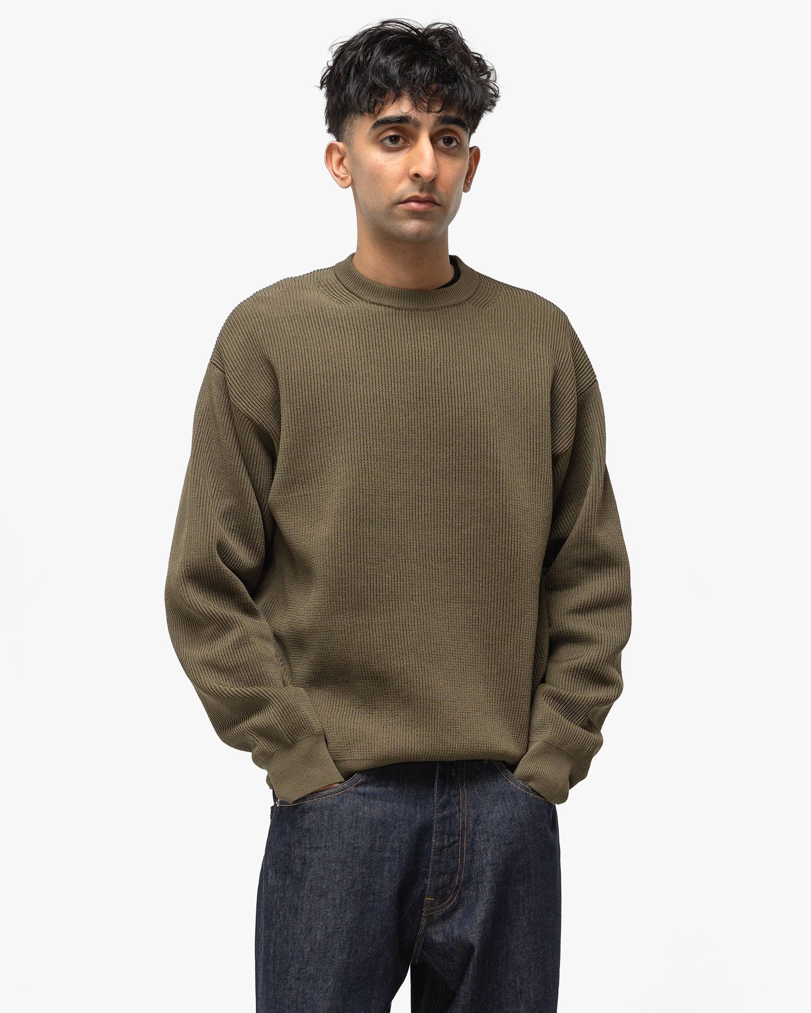 Flat Yarn Rib Knit P/O Khaki - 4