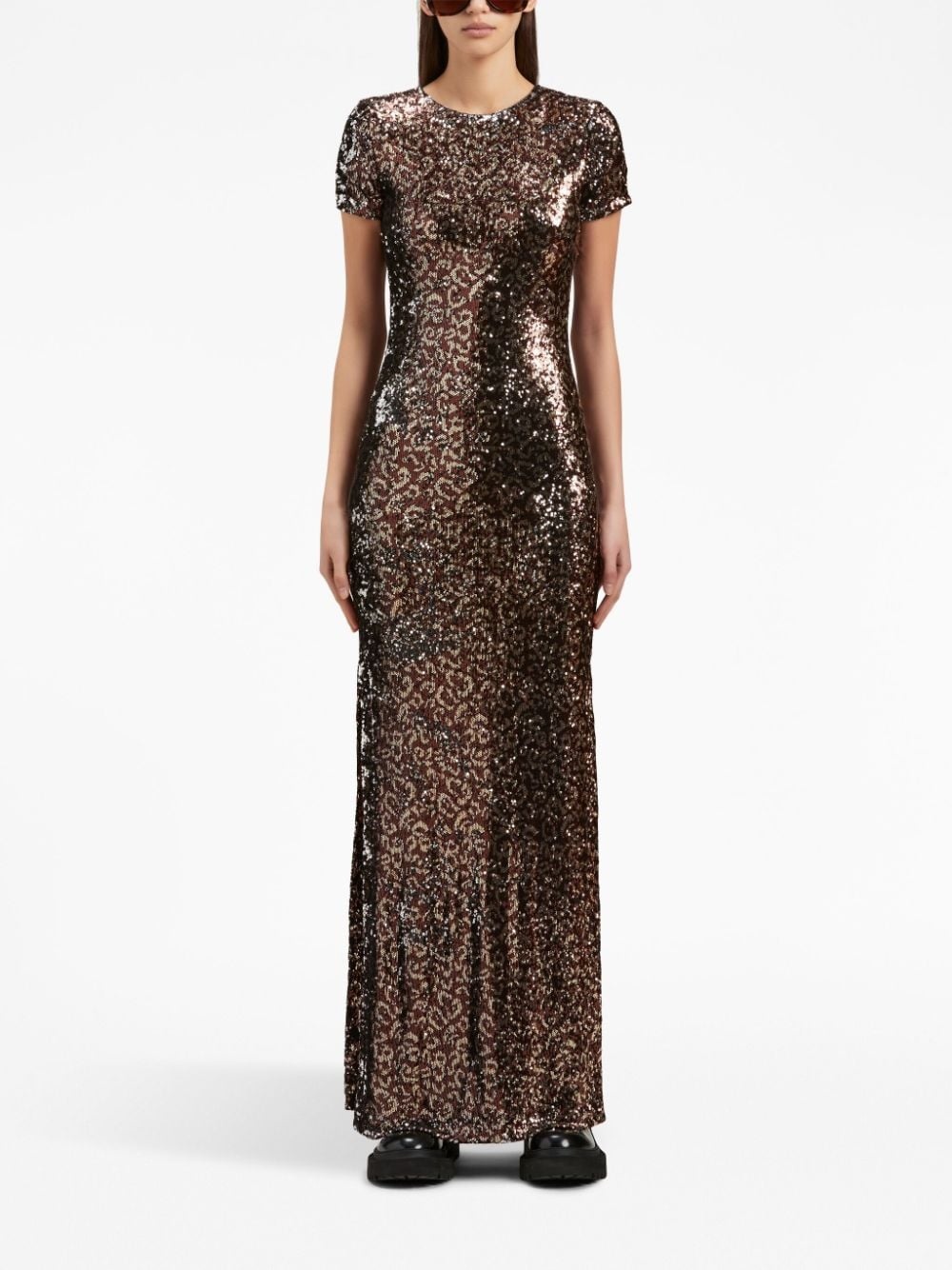 back-opening sequin maxi dress - 3