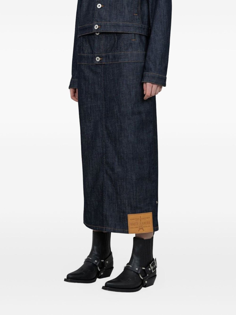 Jean Paul Gaultier upside-down denim skirt outlook