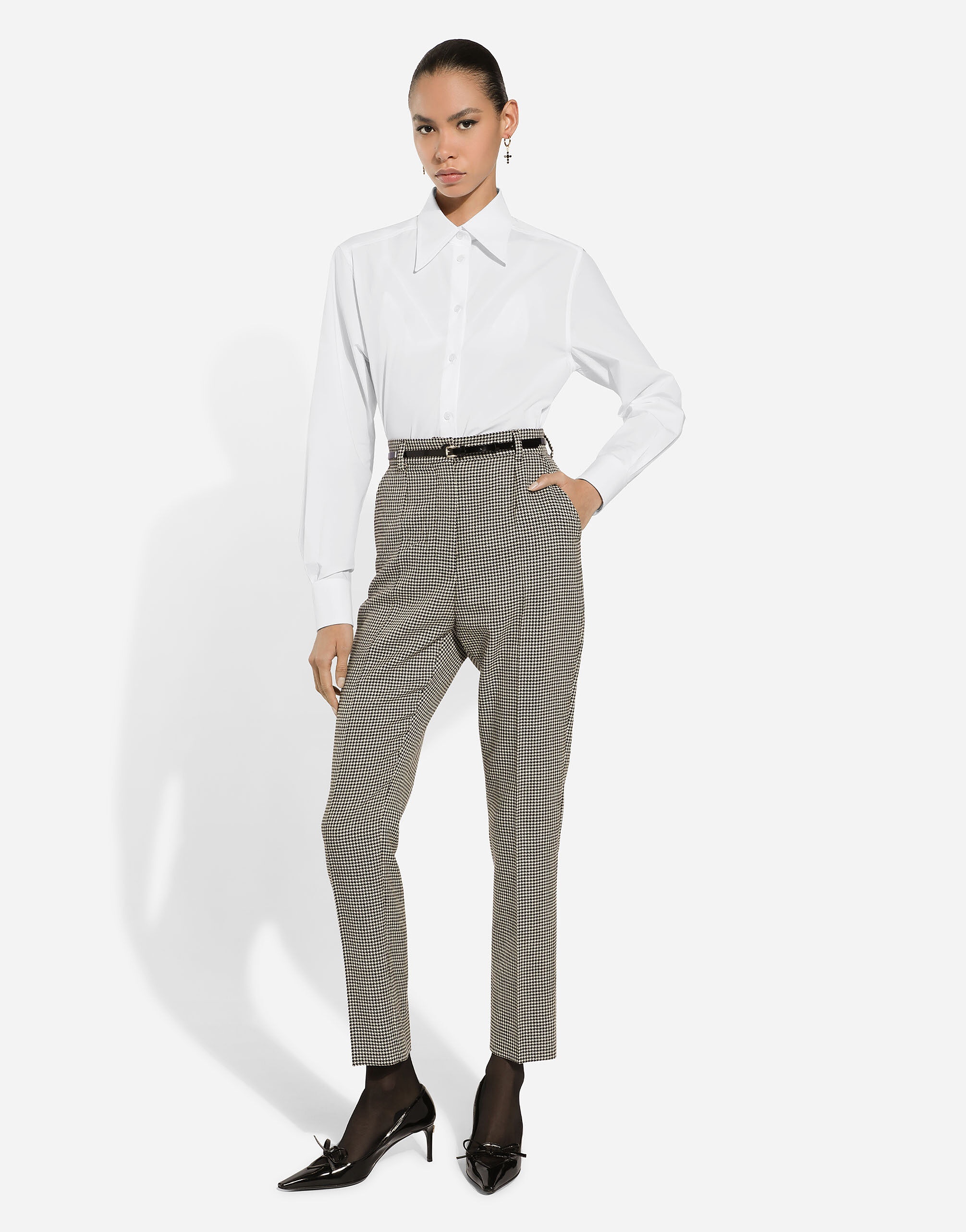 Tailored wool houndstooth pants - 5