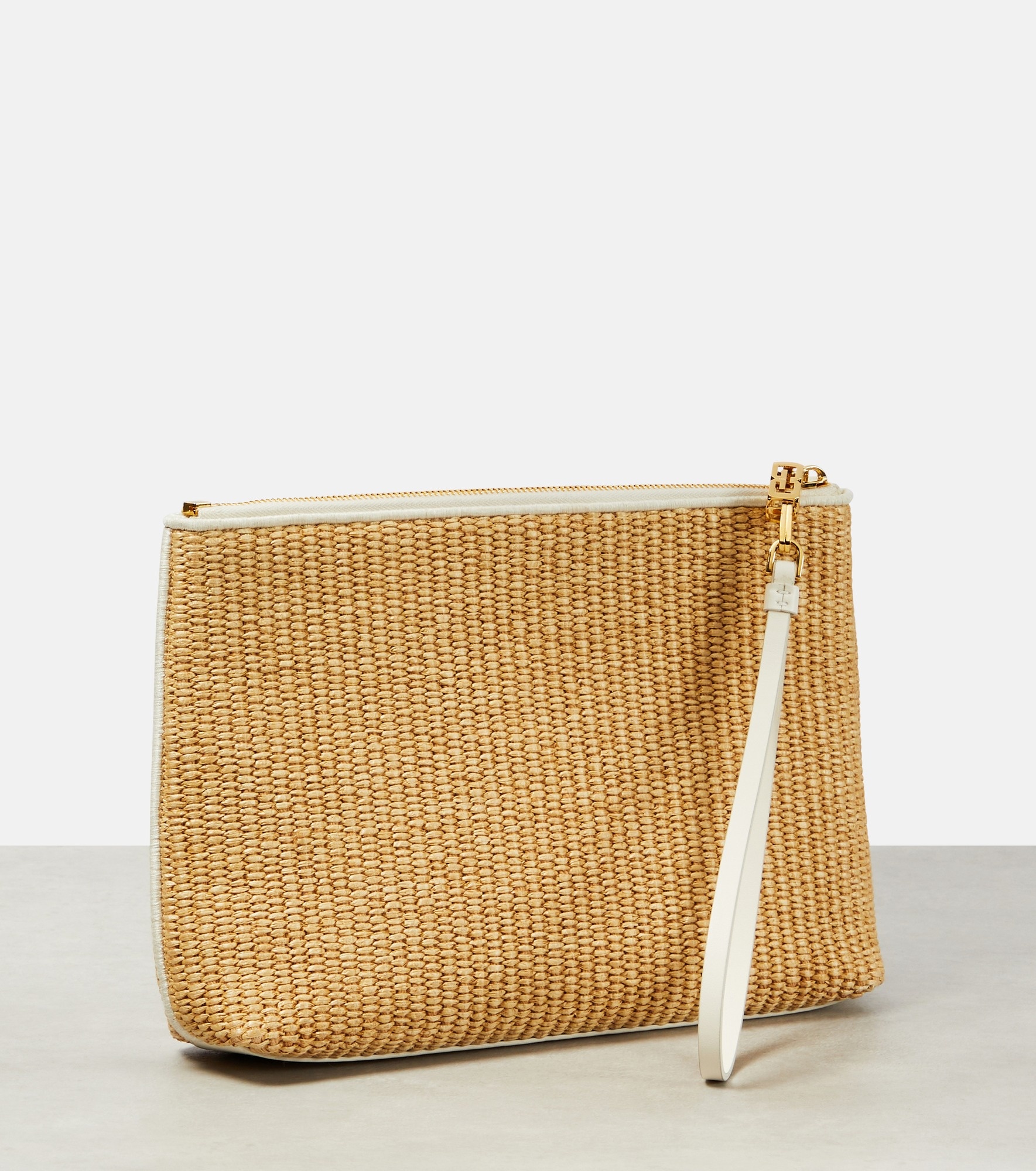 Logo raffia clutch - 4