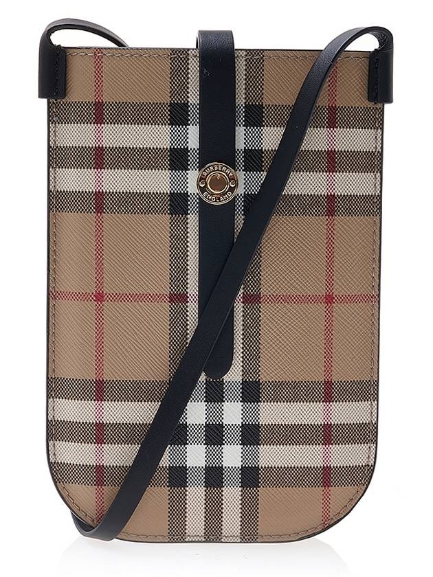 Vintage Check And Strap Phone Case Beige Black - 2