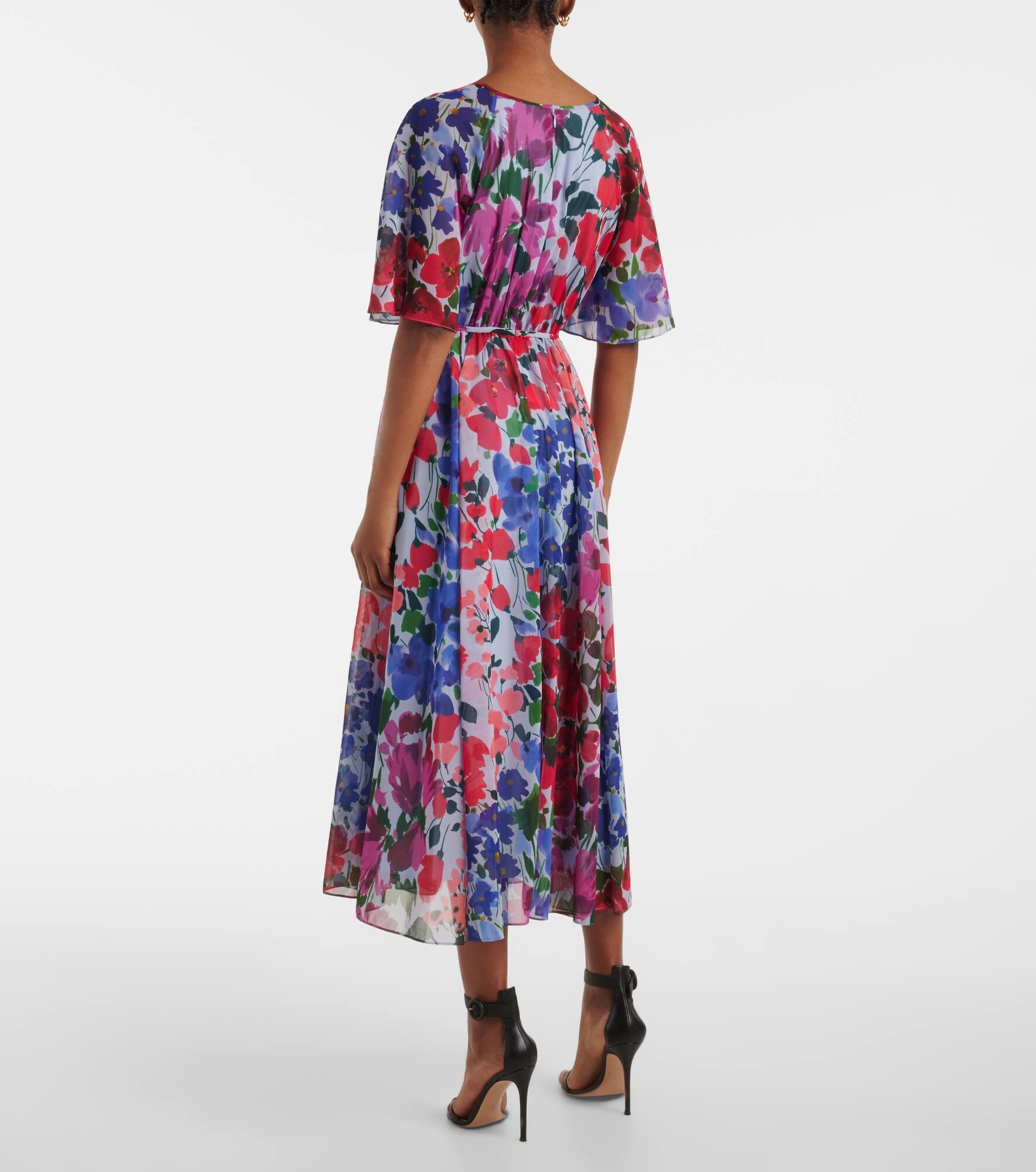 Floral gathered midi dress - 3