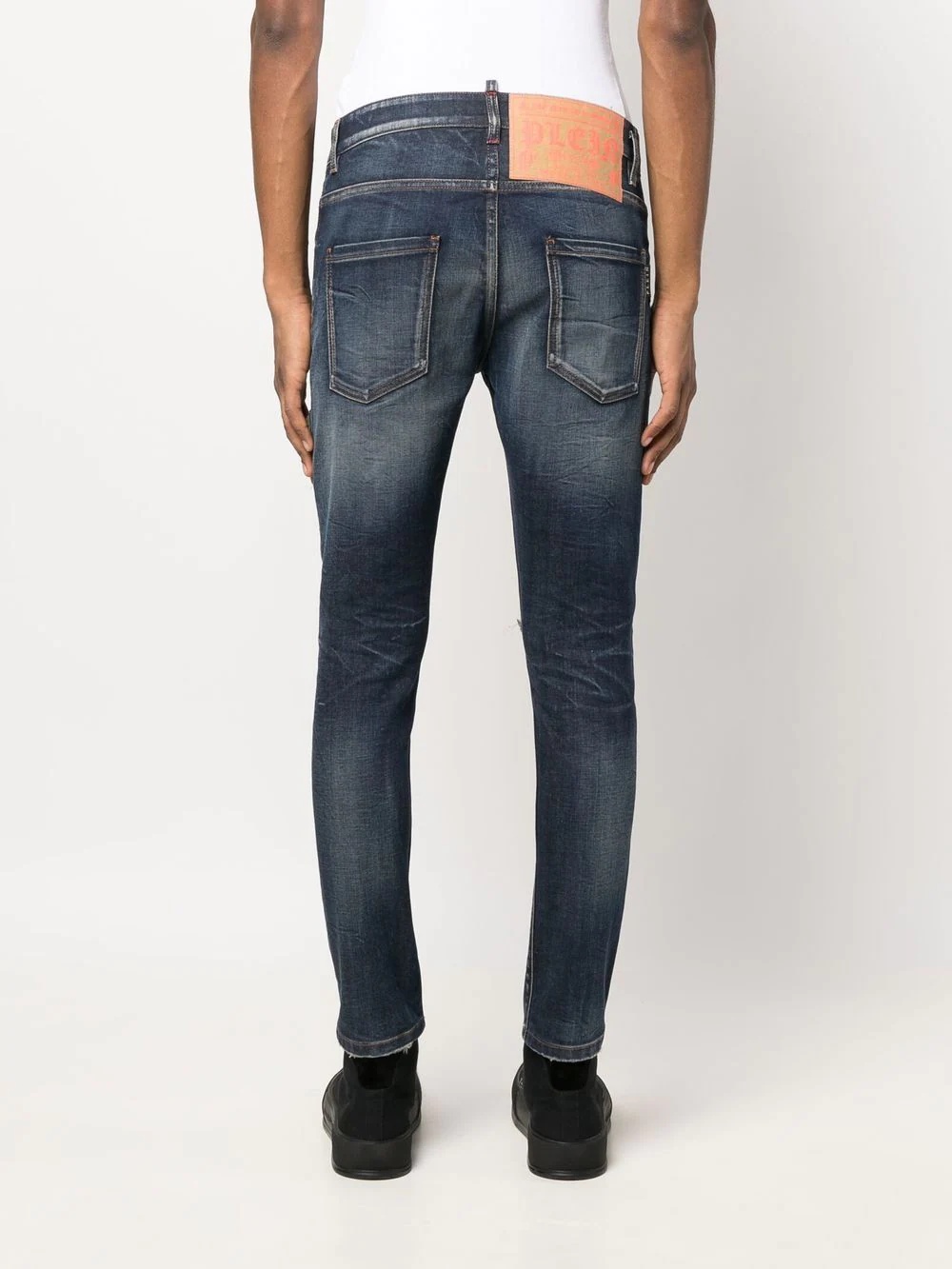 distressed skinny-cut jeans - 4